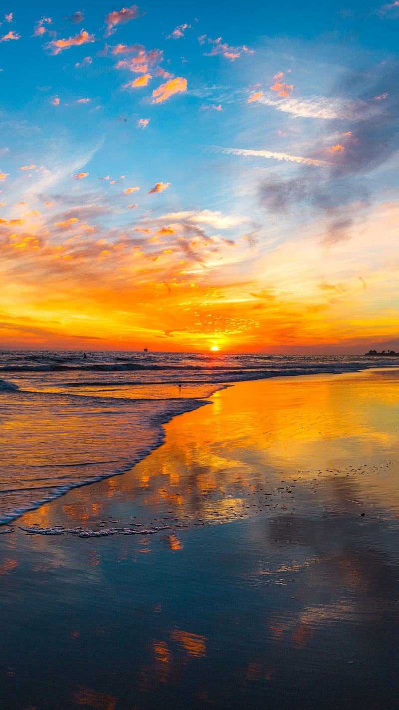 800x1422 Sunset Ocean, water, ocean, new wallapapers, samsung, sea, sky, sunny, HD phone wallpaper