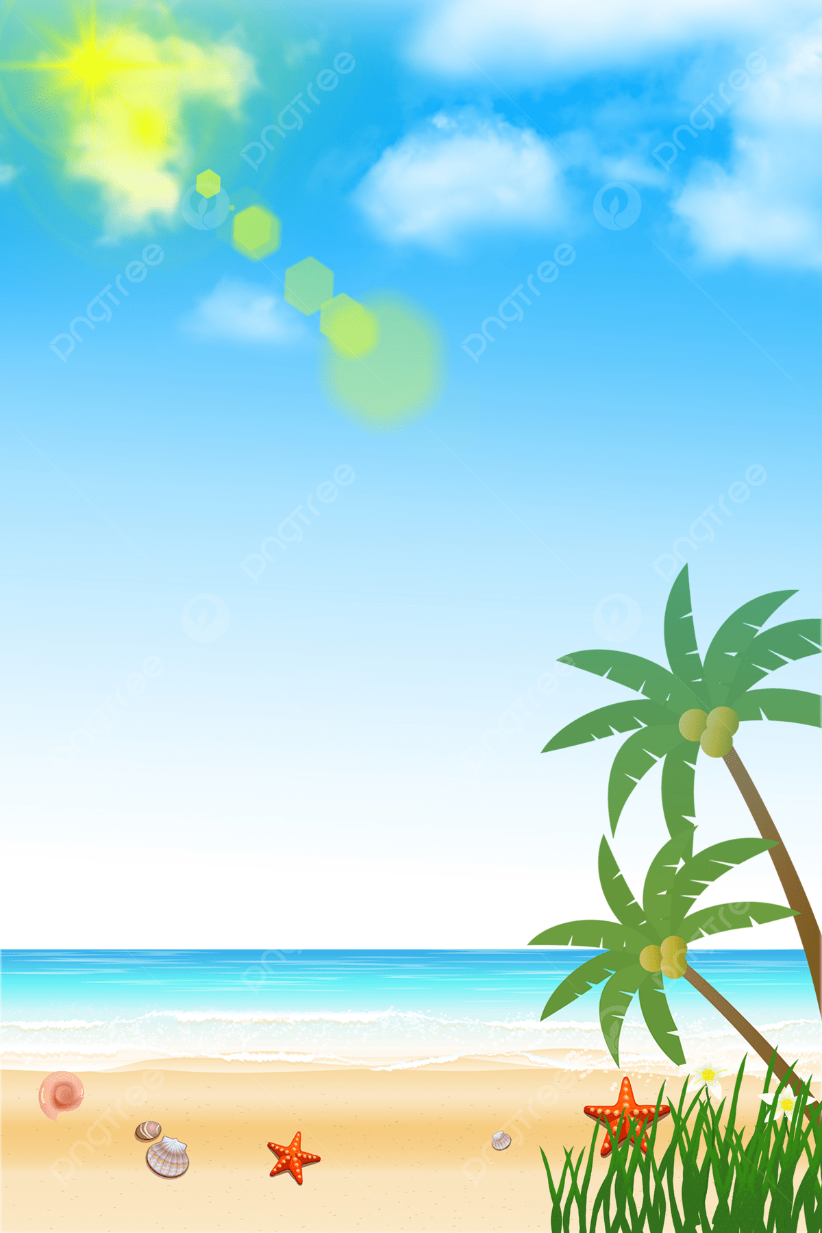 1200x1799 Simple Sunny Beach Background Wallpaper Image For Free Download