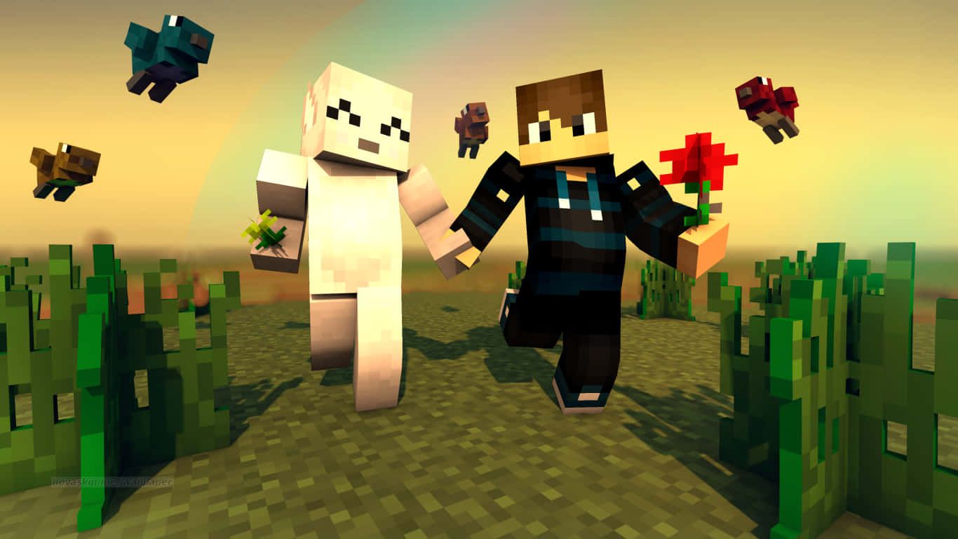 1366x768 Cute Minecraft Wallpaper
