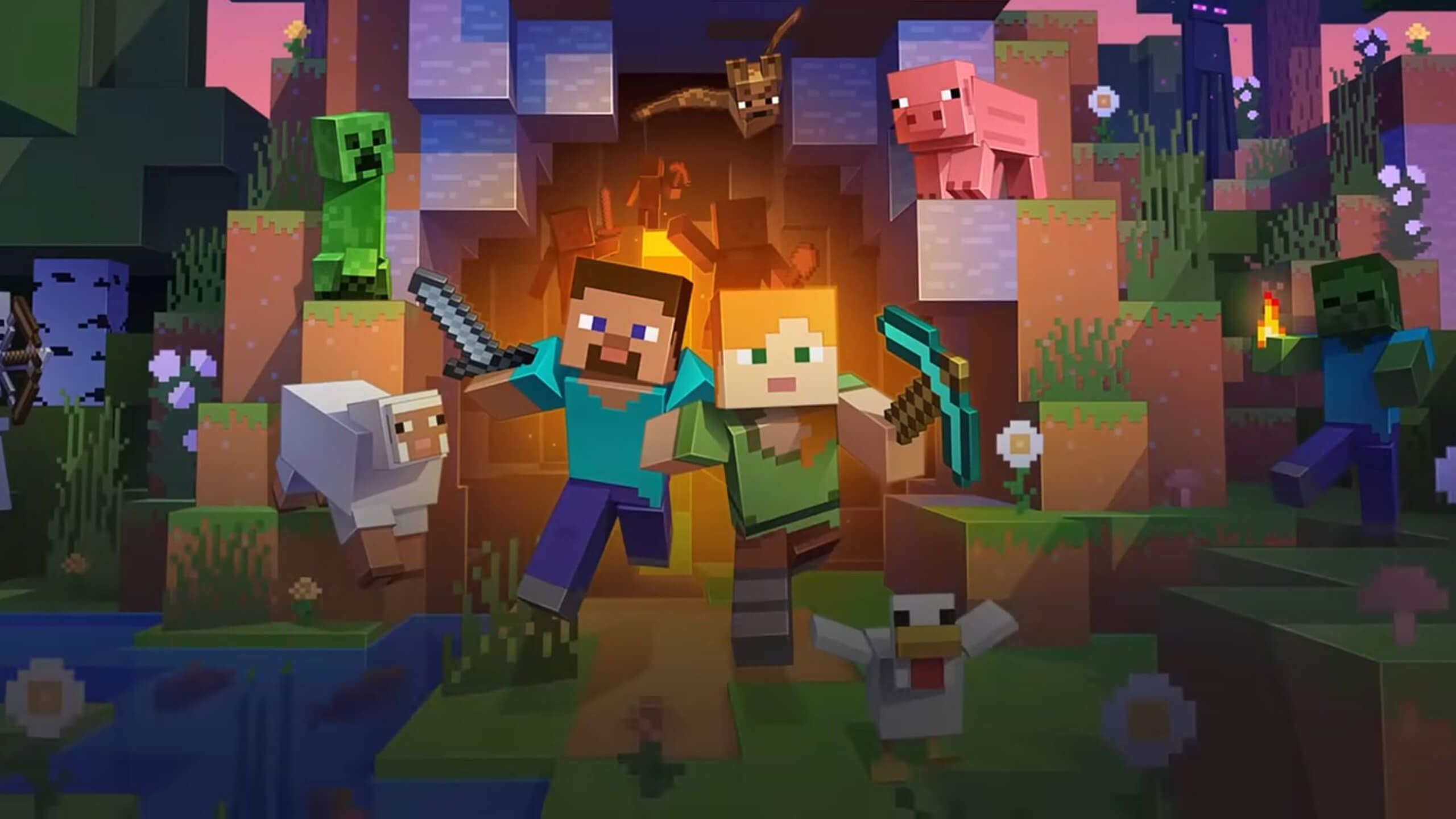 2560x1440 Minecraft: Bedrock Edition Now Lets You Pause the Game in Solo Play