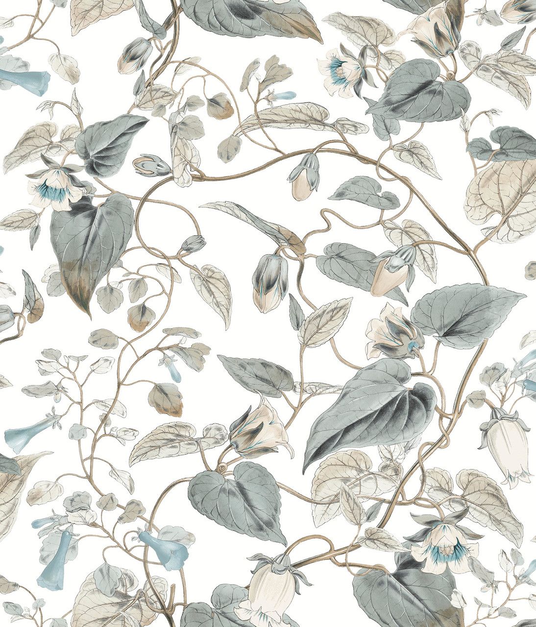 1094x1280 Moon Flower White & Blue Wallpaper