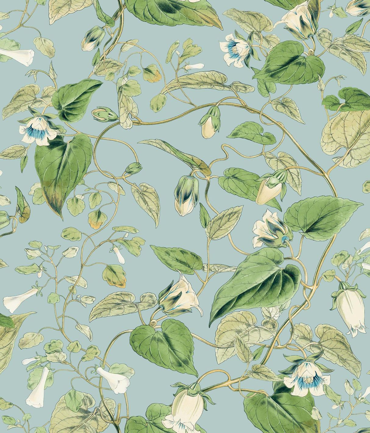 1214x1421 York Wallcoverings Moon Flower Sky Blue Wallpaper