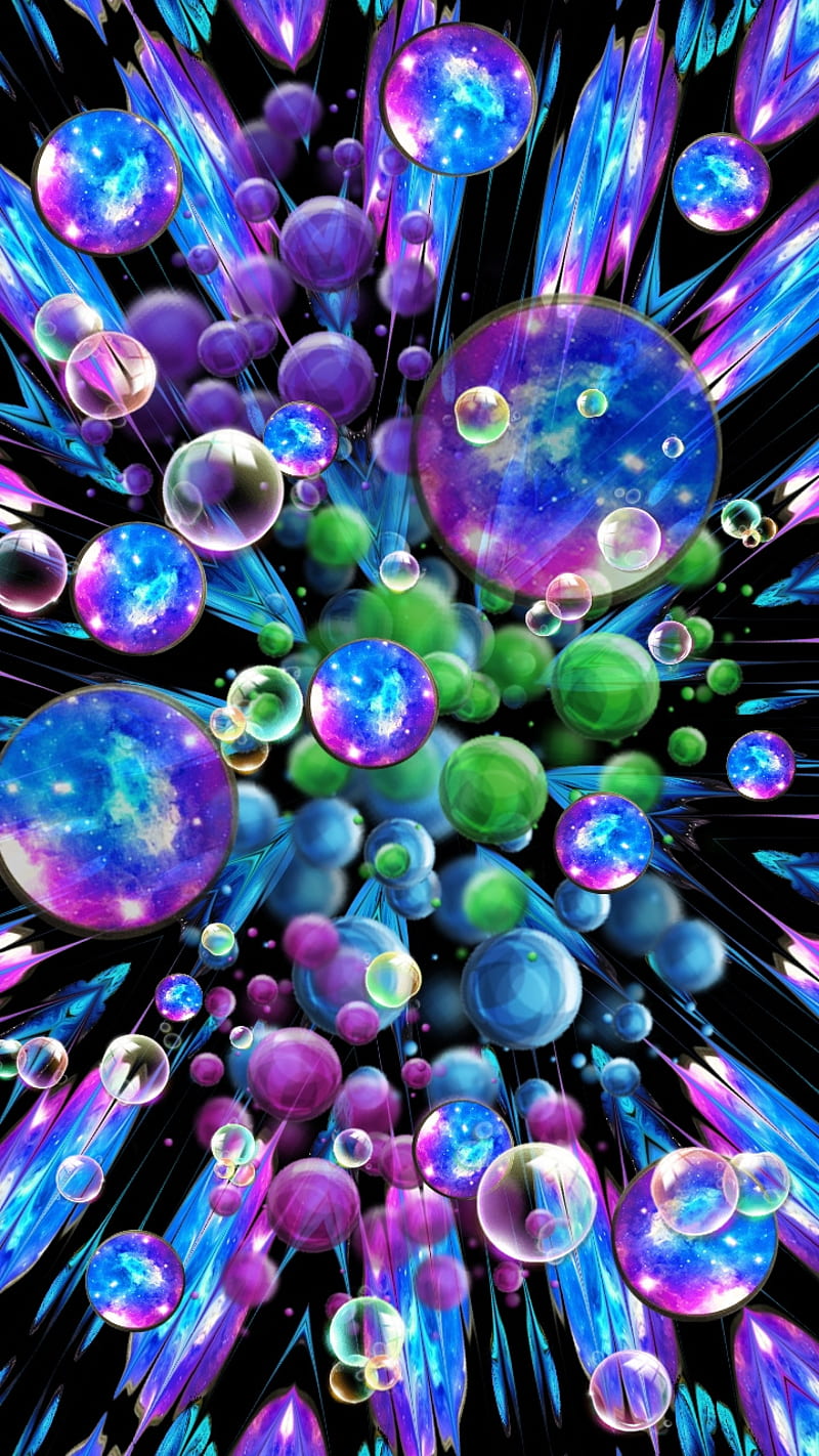800x1422 Fantasy, blue, bubbles, color, colorful, explosion, neon, underwater, HD phone wallpaper