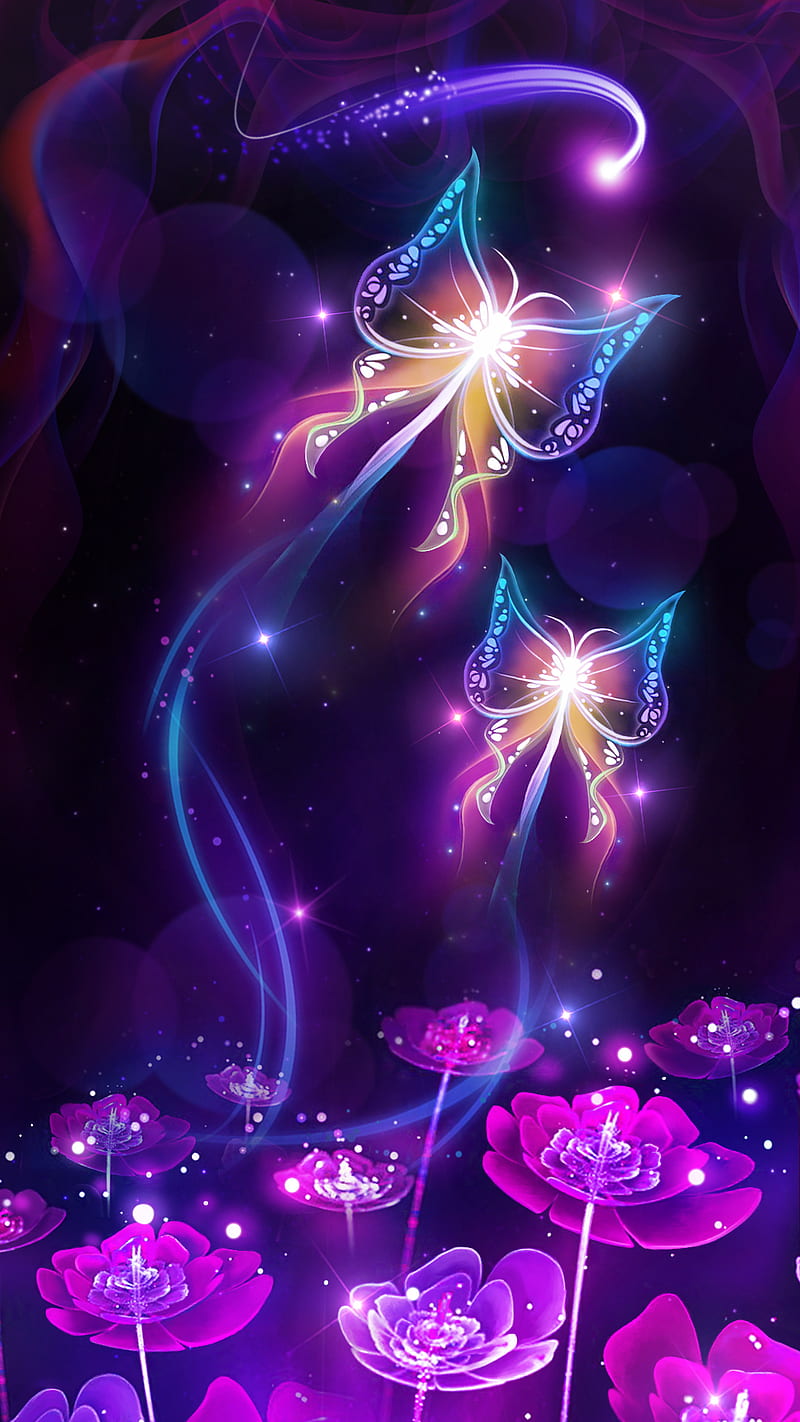 800x1422 Neon butterfly, animals, fantasy, HD phone wallpaper