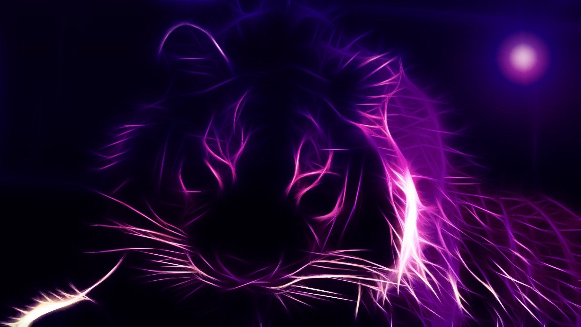 1920x1080 Neon tiger on a darkened background