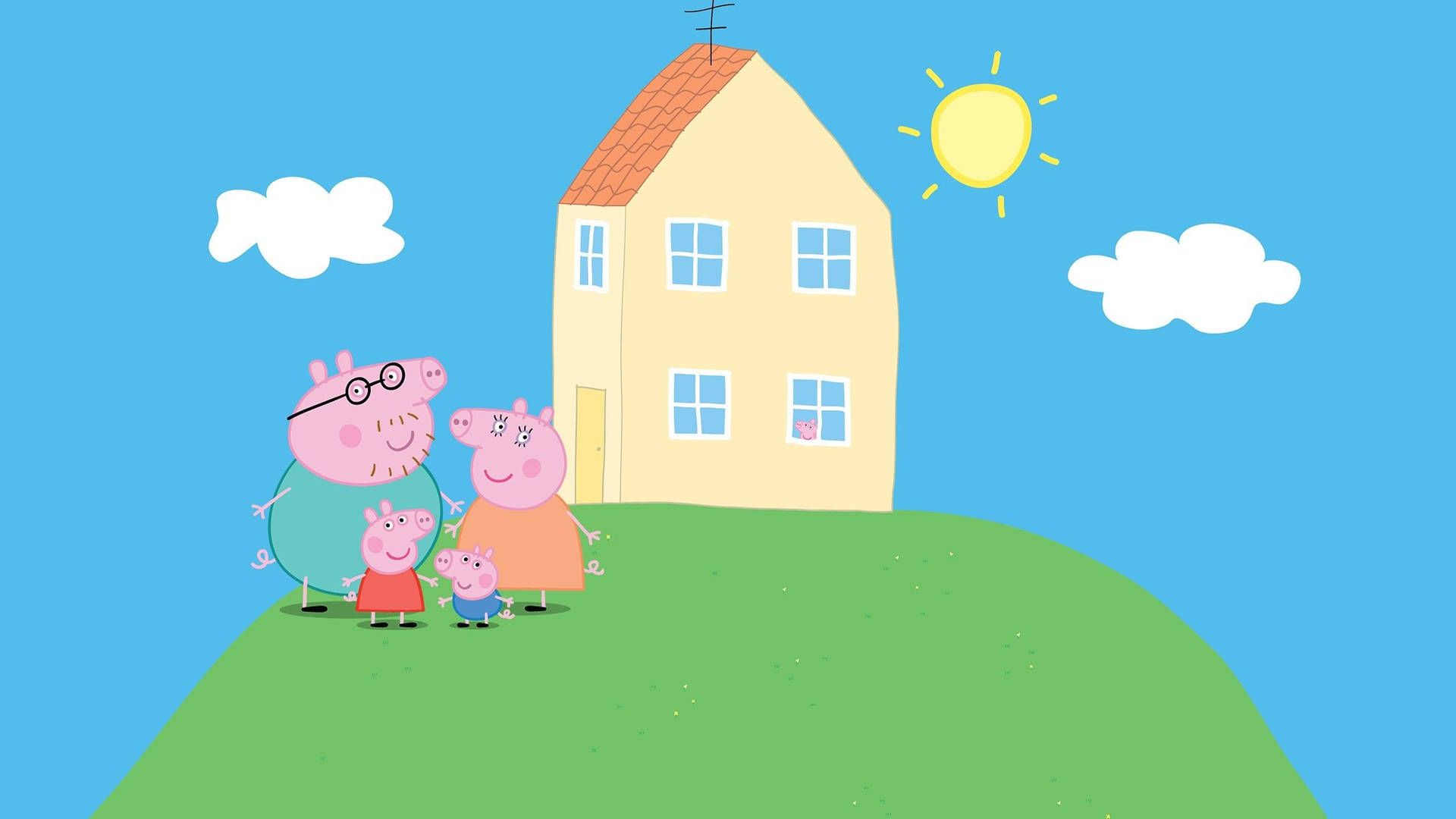 1920x1080 Download Peppa Pig and her family enjoying a day of fun at the Pig family house. Wallpaper