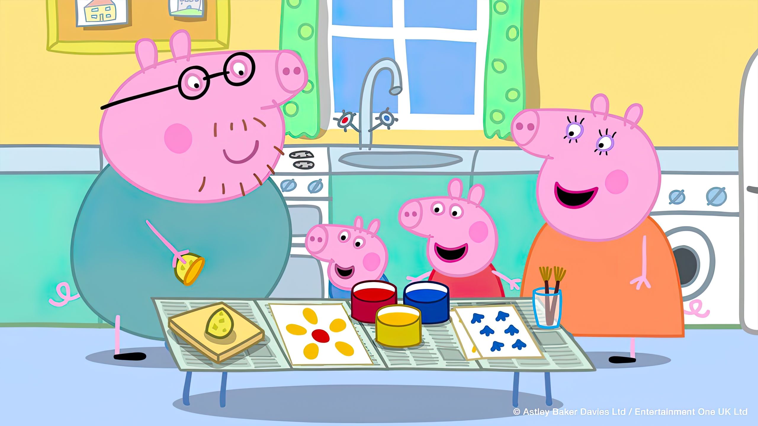2560x1440 Peppa Pig Family HD Desktop Wallpaper