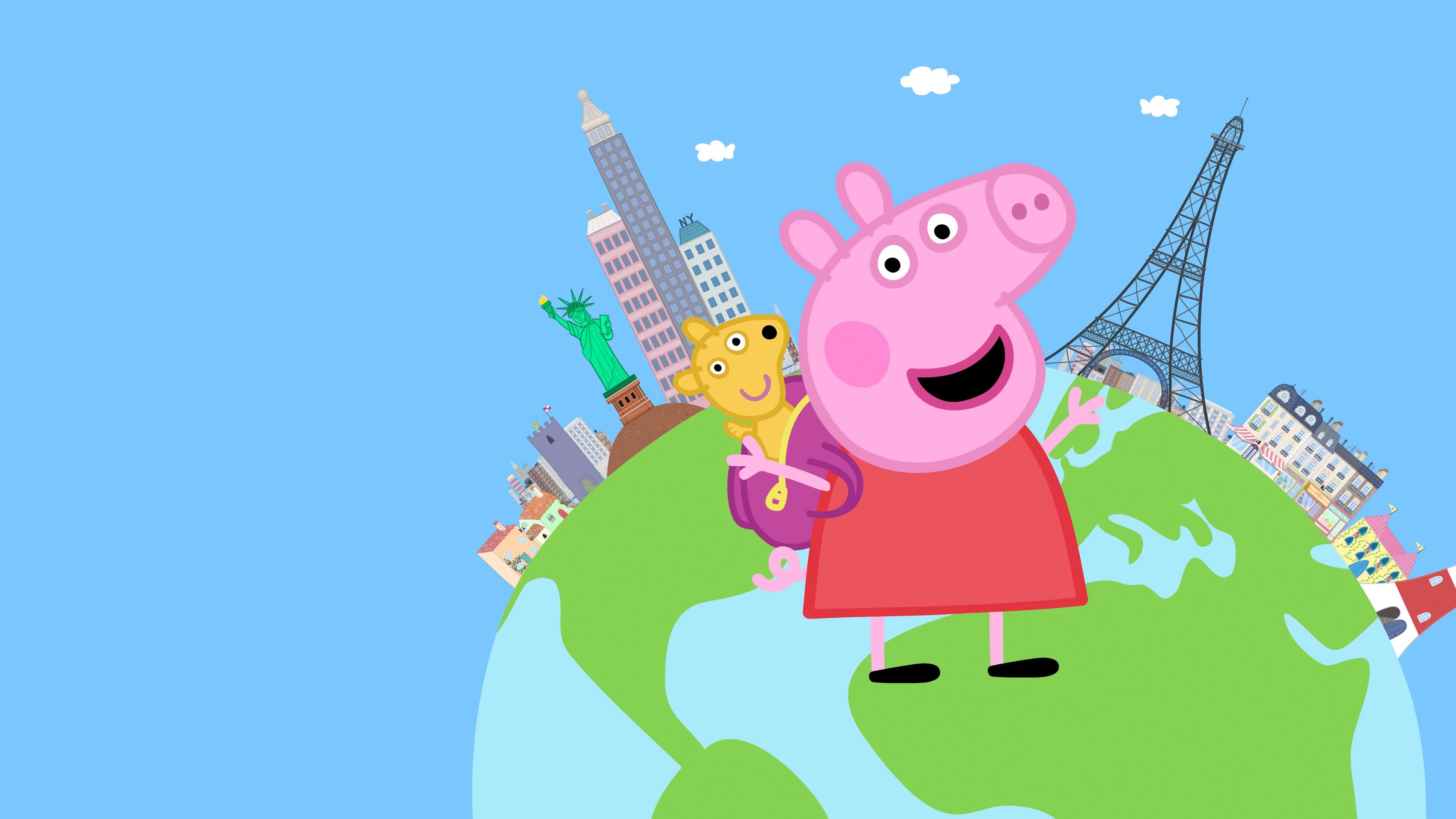 3840x2160 Peppa Pig Family HD Desktop Wallpaper