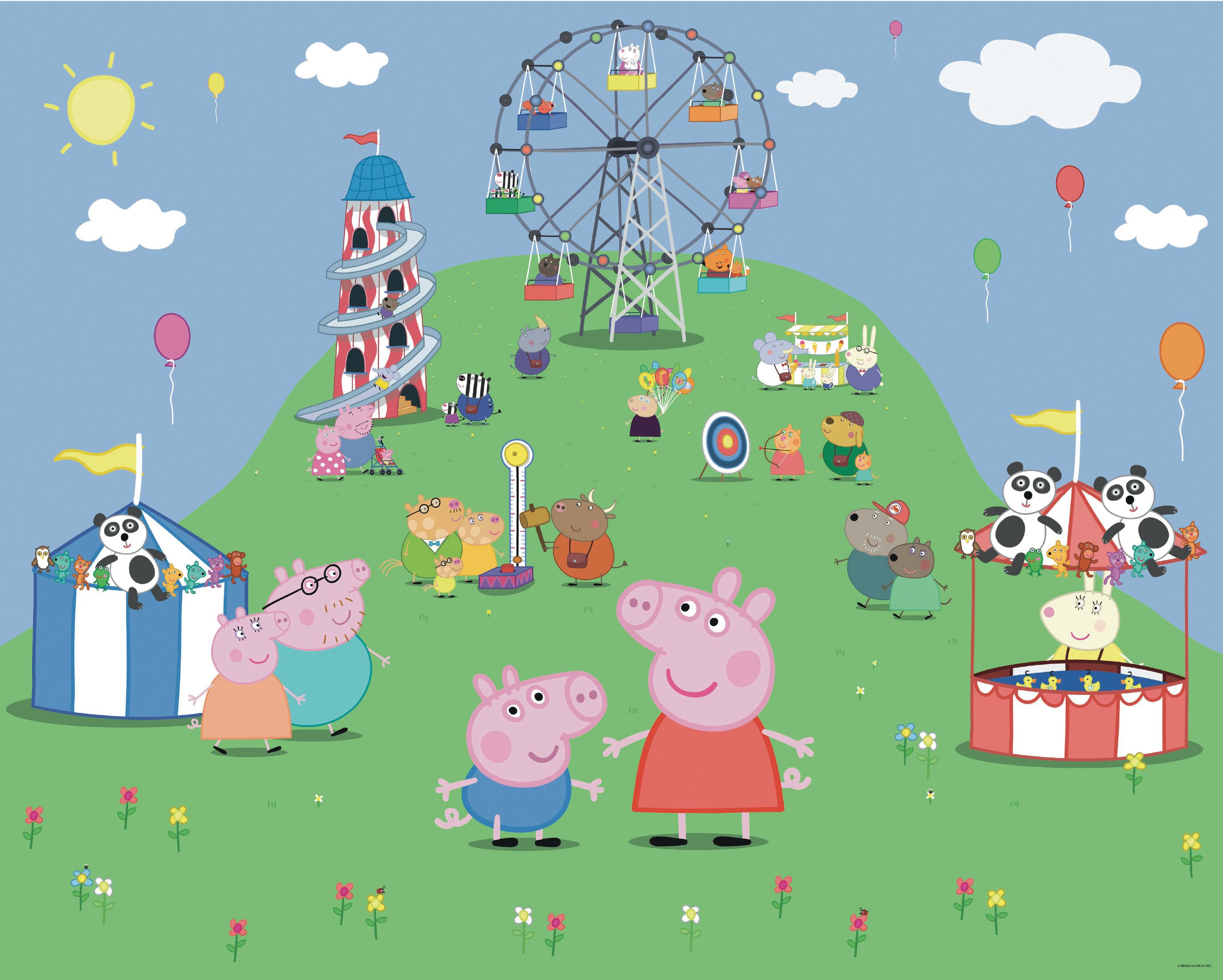 3094x2480 Peppa Pig Wall Mural Departments DIY at B&Q