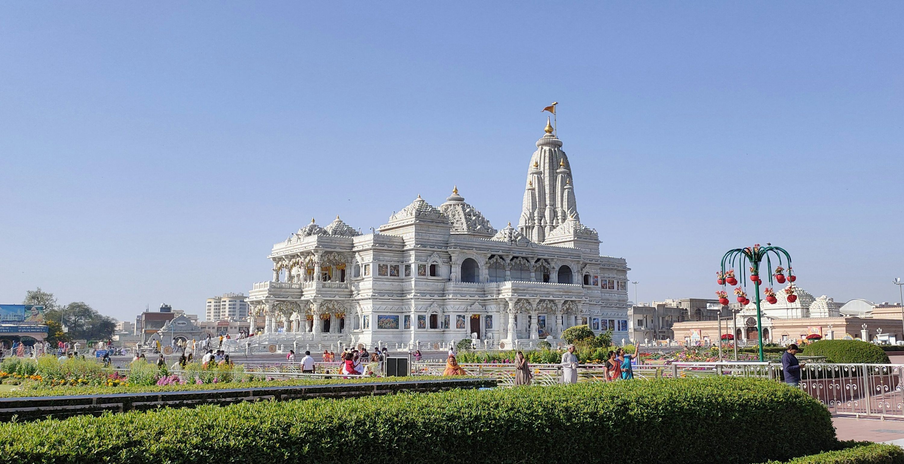 3000x1542 Prem Mandir Vrindavan Picture. Download Free Image