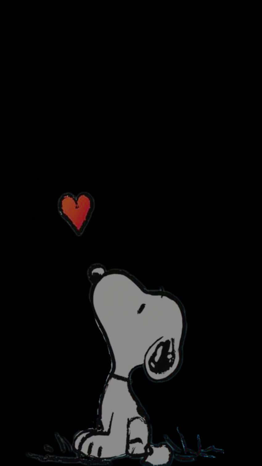 850x1511 Download Snoopy Love Hearti Phone Wallpaper