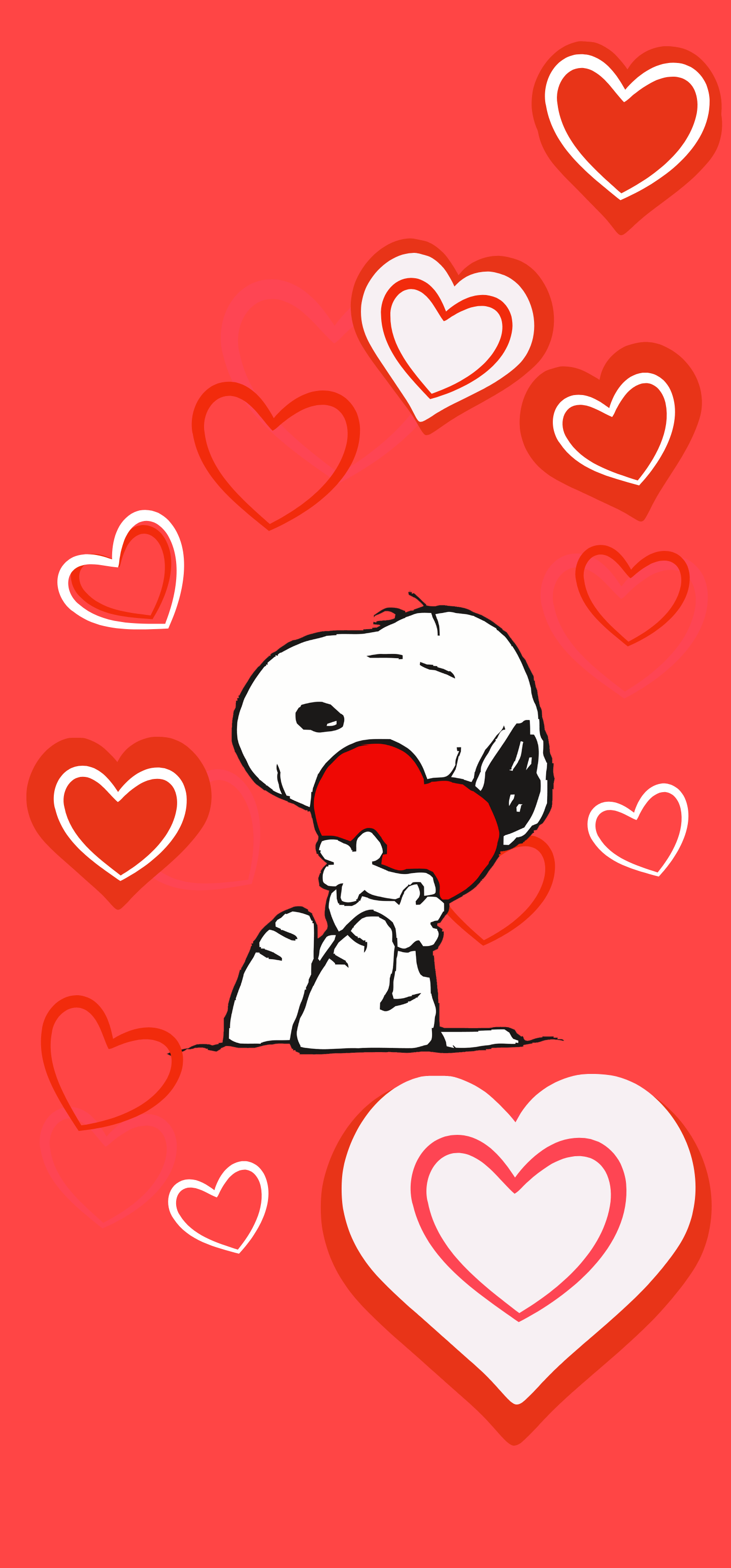 1440x3088 Valentine's Snoopy wallpaper to go with KWGT Widget