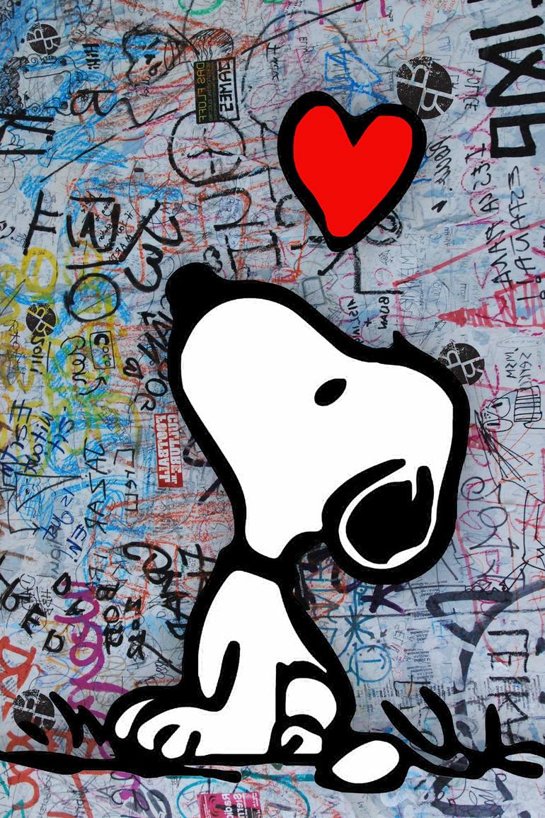 770x1155 Snoopy And Woodstock Charlie Brown Peanuts Heart 2 Digital by Tony Rubino. Saatchi Art Taiwan