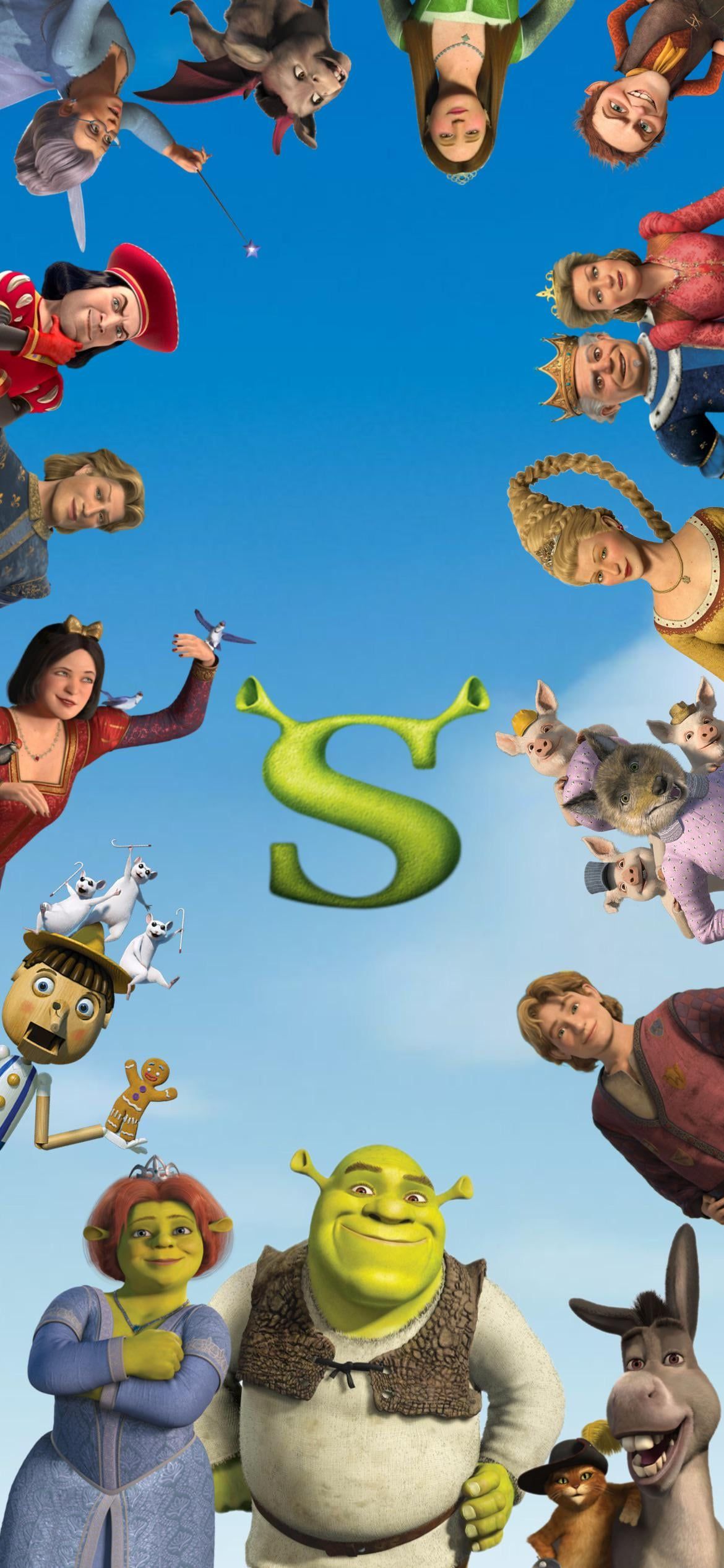 1170x2532 Created an iPhone wallpaper based on the poster for Shrek but with more characters