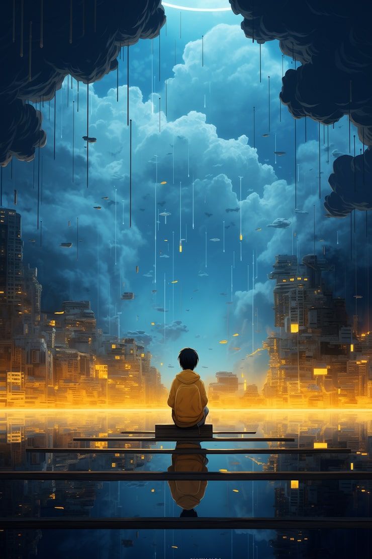 740x1110 Lofi rain wallpaper Image