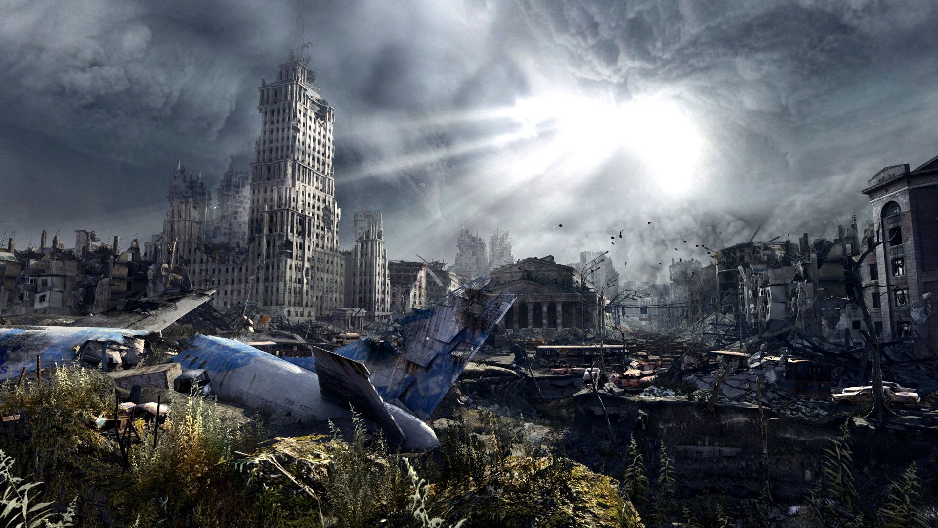 1920x1080 Wallpaper Moscow, Russia, the plane, metro last light, 2034 for mobile and desktop, section игры, resolution 1920x1080