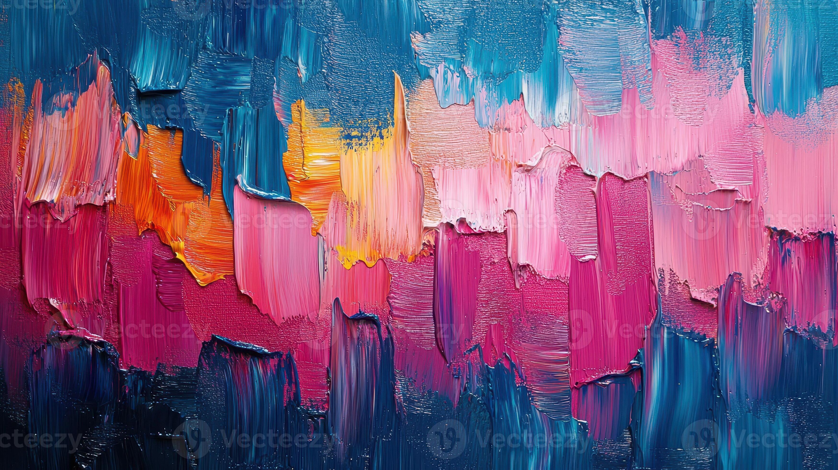3497x1960 Abstract impasto painting, vibrant colors, textured canvas, art background, website design