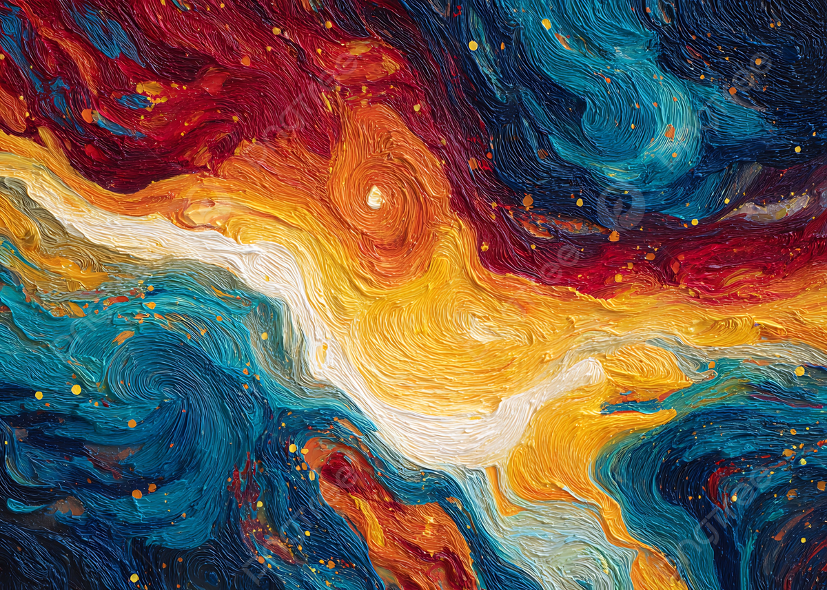 1200x857 Vibrant Abstract Impasto Art With Swirling Colors In Blue Red Orange Yellow And White Textured Style, Vibrant, Abstract, Impasto Background Image And Wallpaper for Free Download