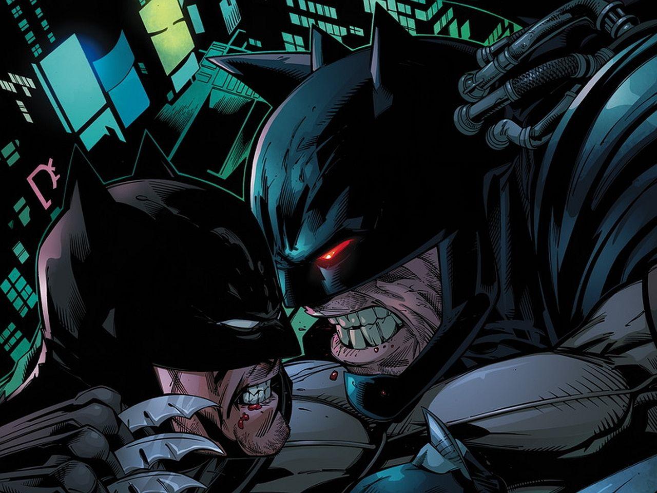 1280x960 Free download Forever Evil Aftermath Batman Vs Bane HD Wallpaper