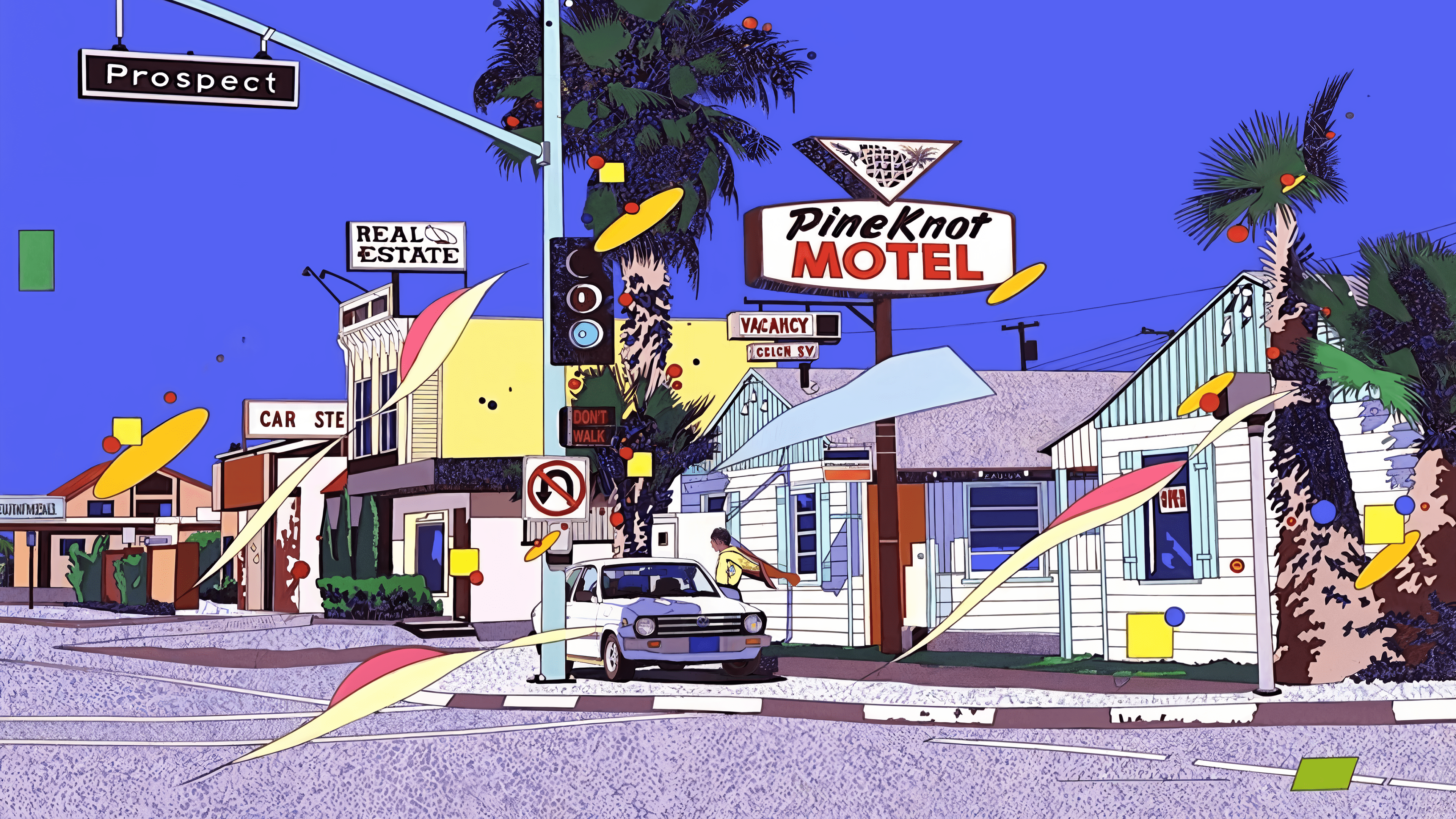 3840x2160 原画 PINE KNOT MOTEL, since 1982 by Eizin Suzuki [3840x2160]