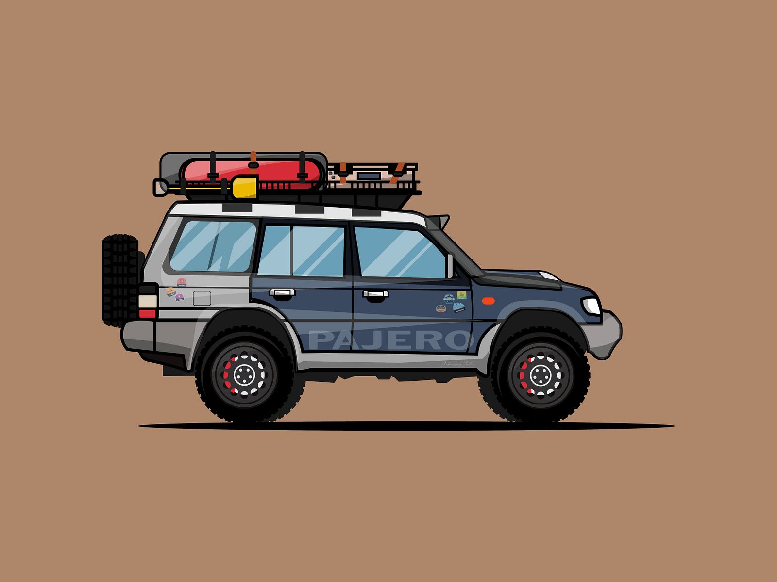 1600x1200 Mitsubishi Pajero SFX illustration by Shubhanjay Sathe for IndexStudio Pvt Ltd on Dribbble