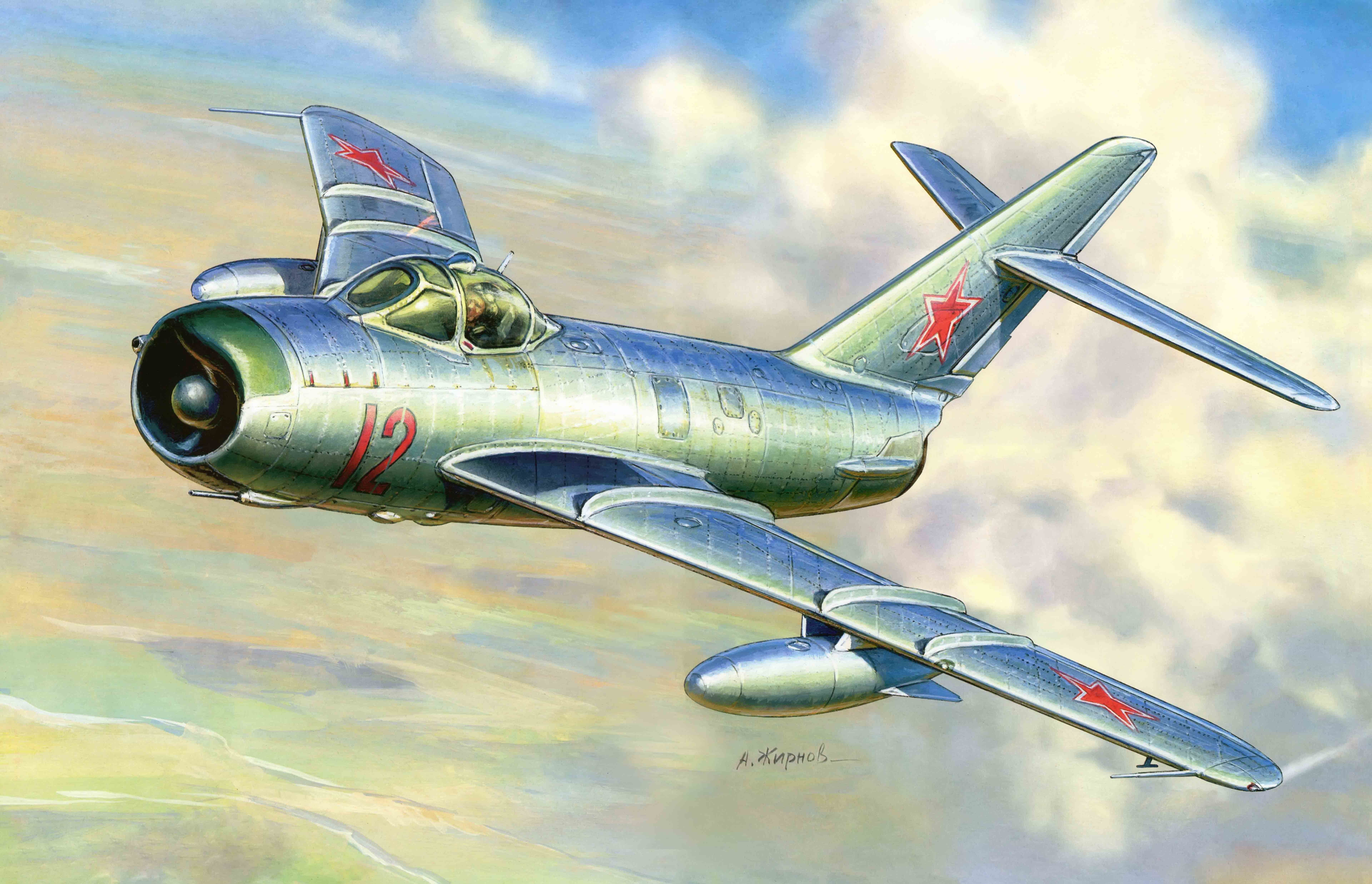 7680x4947 Wallpaper fighter, art, the plane, jet, the end, OKB, Soviet, developed for mobile and desktop, section авиация, resolution 7680x4947
