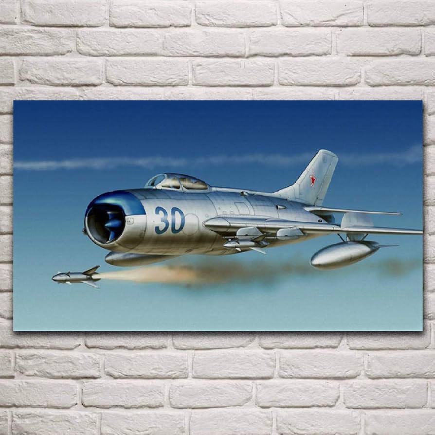 894x894 Amazon.co.jp: Mig 17 Aviation Russian Fighter Aircraft Artwork Canvas Painting Living Room Home Decor Wall Art Poster 50x85cm 20x34inch Unframed