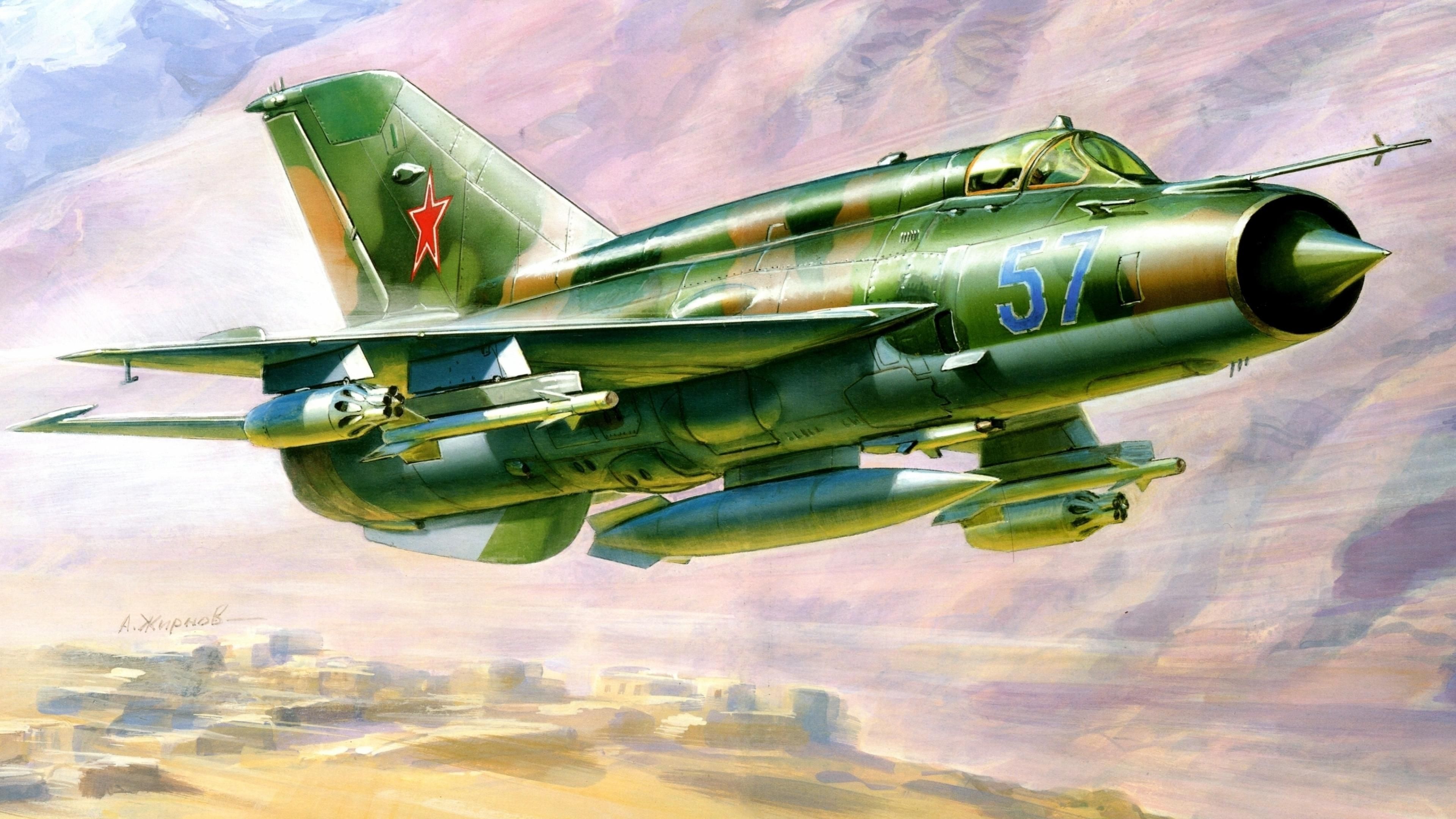 3840x2160 Wallpaper Green and Black Fighter Jet, Background Free Image