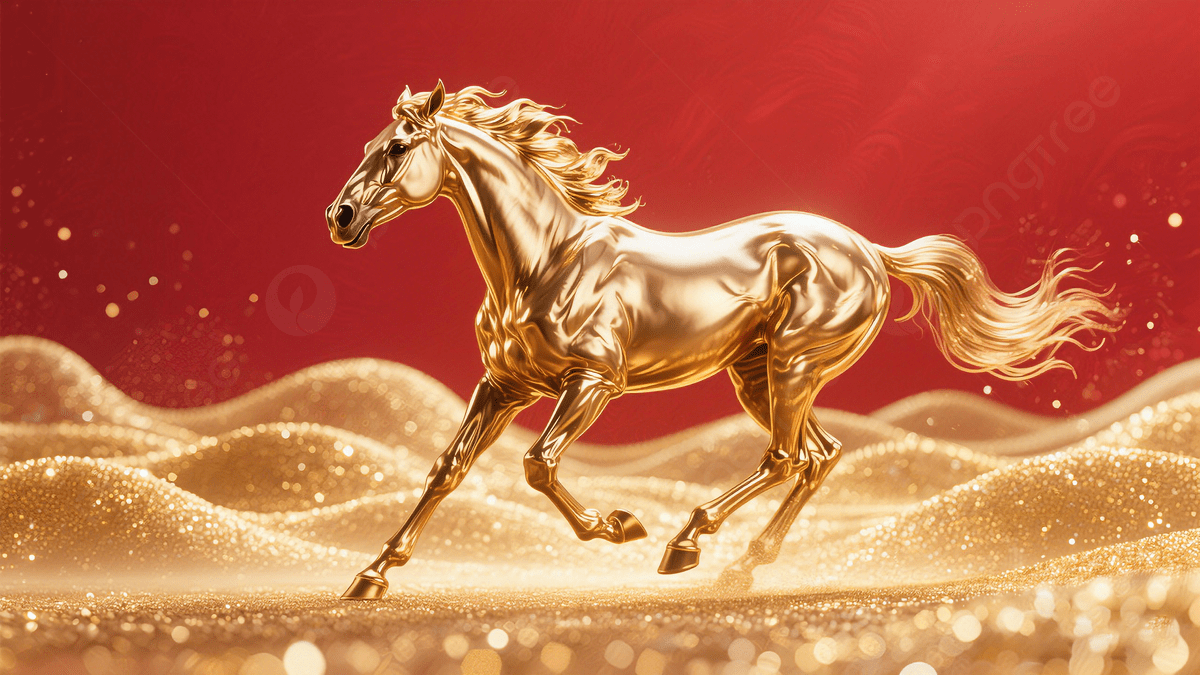 1200x675 Year Of The Horse Zodiac Particles With Red And Gold Background, Year Of The Horse, New Year Background Image And Wallpaper for Free Download