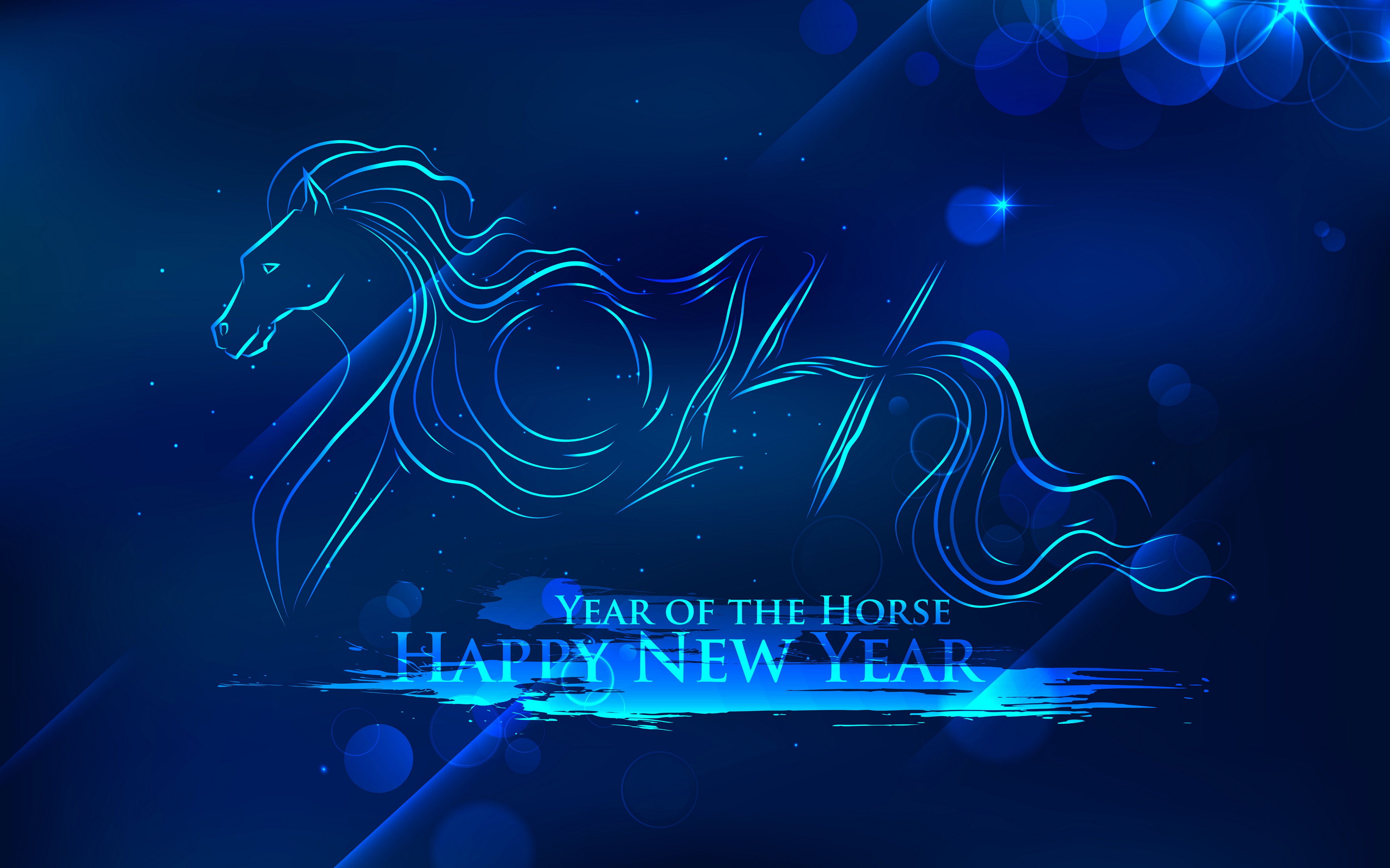 5000x3125 Wallpaper blue, background, holiday, new year, the year of the horse for mobile and desktop, section новый год, resolution 5000x3125