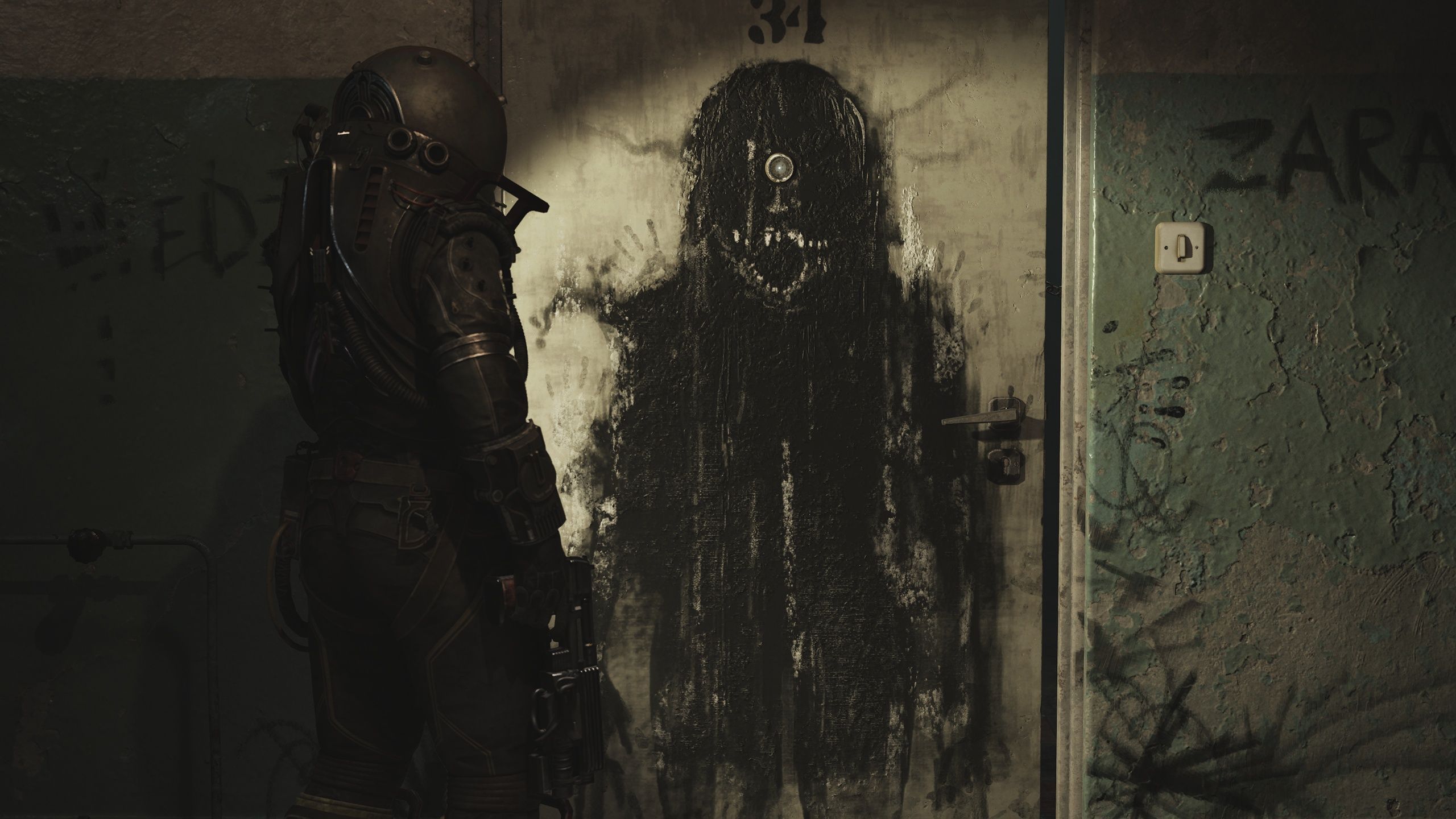 2560x1440 Wallpaper contrast, dark, characters, Cronos: The New Dawn, The Cronos character: The New Dawn for mobile and desktop, section игры, resolution 2560x1440