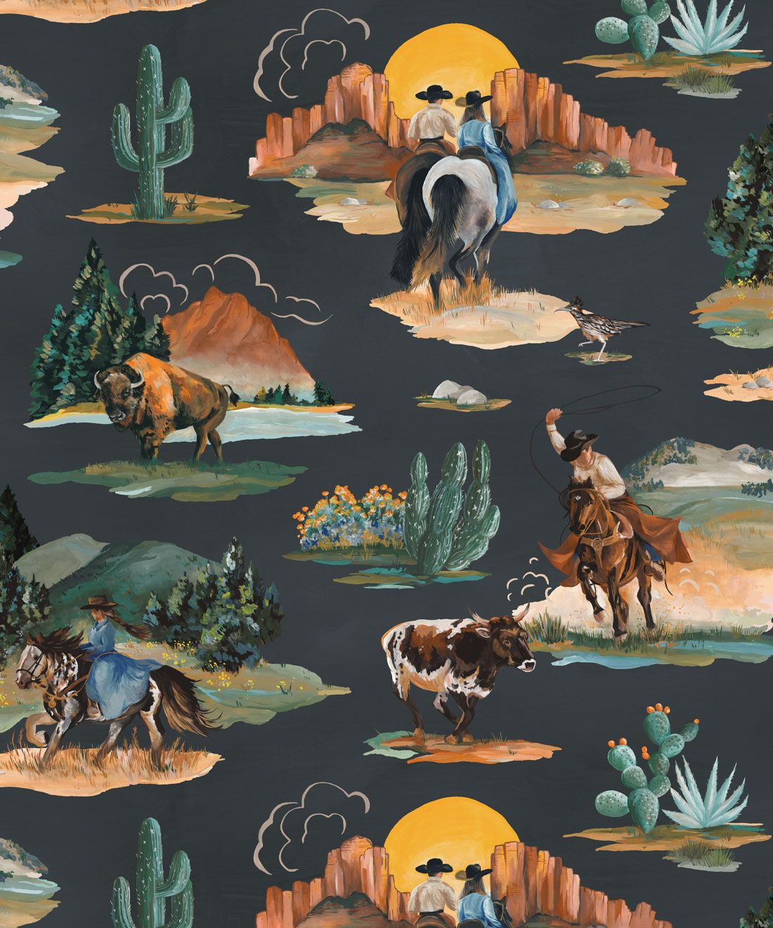 1100x1320 Frontier Vinyl Wallpaper • Western Wallpaper USA