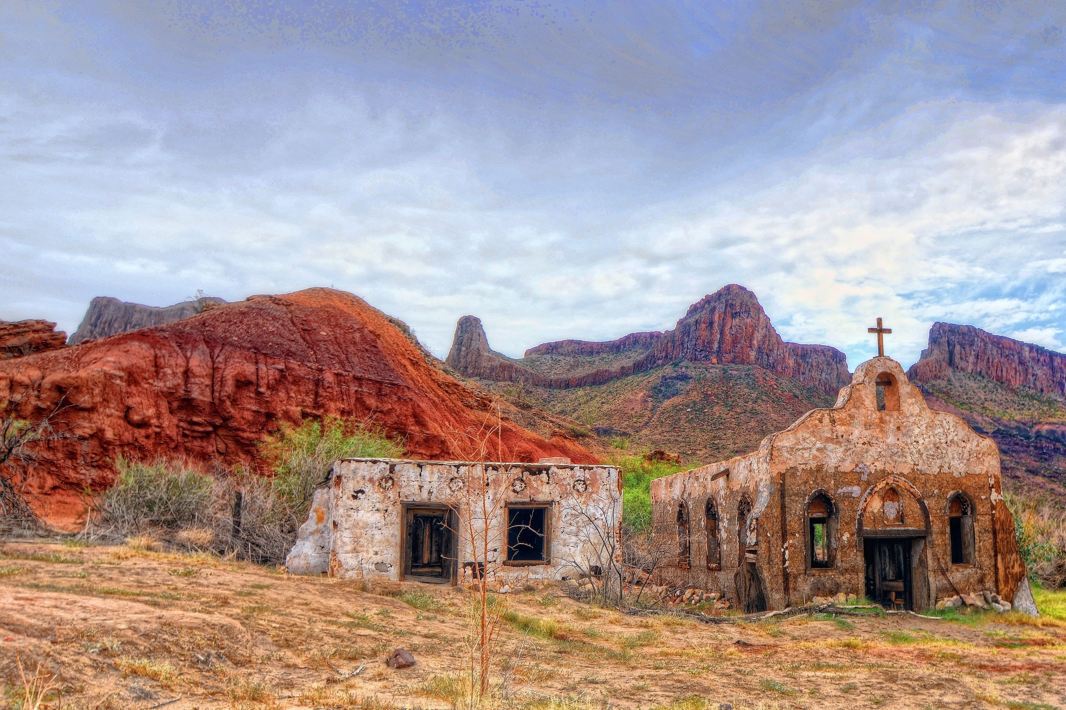 3711x2474 big, Bend, Ranch, State, Park, Texas, Desert, Ruins, Western, Church, Building Wallpaper HD / Desktop and Mobile Background