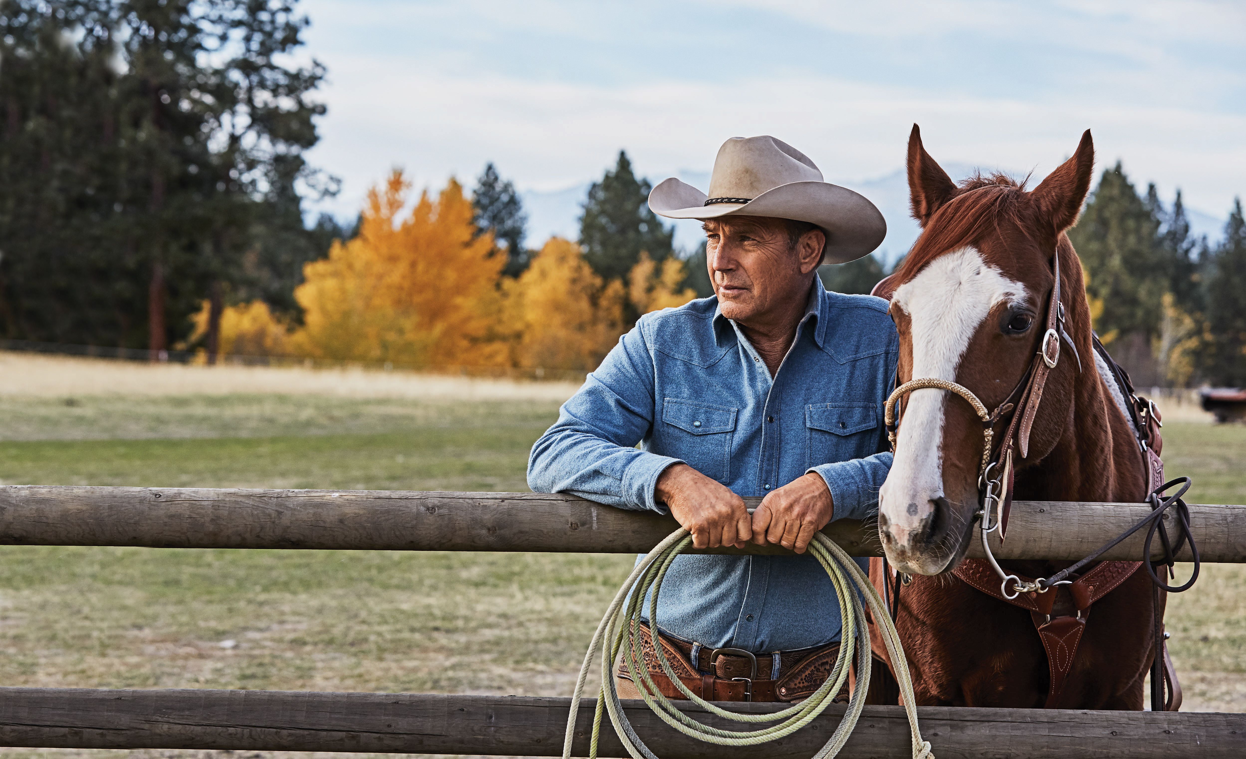 4994x3041 Wallpaper Kevin Costner, Yellowstone, Western, Rein, Bridle, Background Free Image
