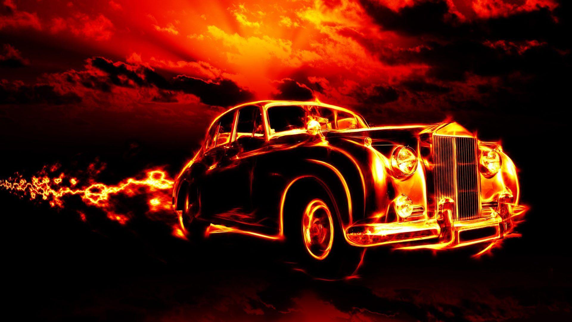 1920x1080 Fire Classic Car HD Wallpaper For Deskx1800