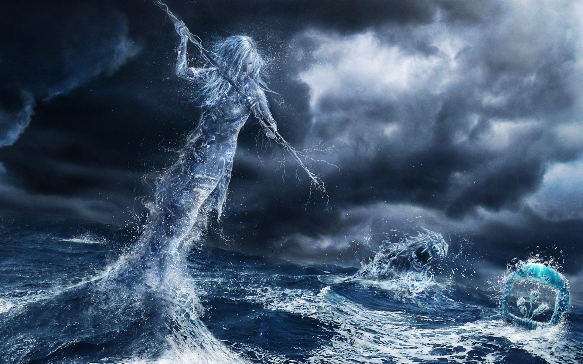 1920x1200 Wallpaper Of Spirit, Sea, Water Girl, Storm Background & HD Image