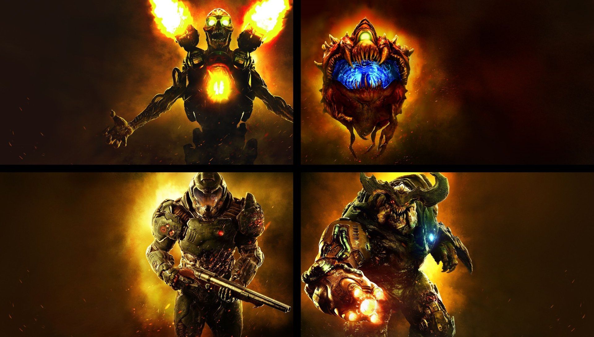 1920x1091 Doom (2016) Wallpaper, Cacodemon, Doomguy, Cyberdemon