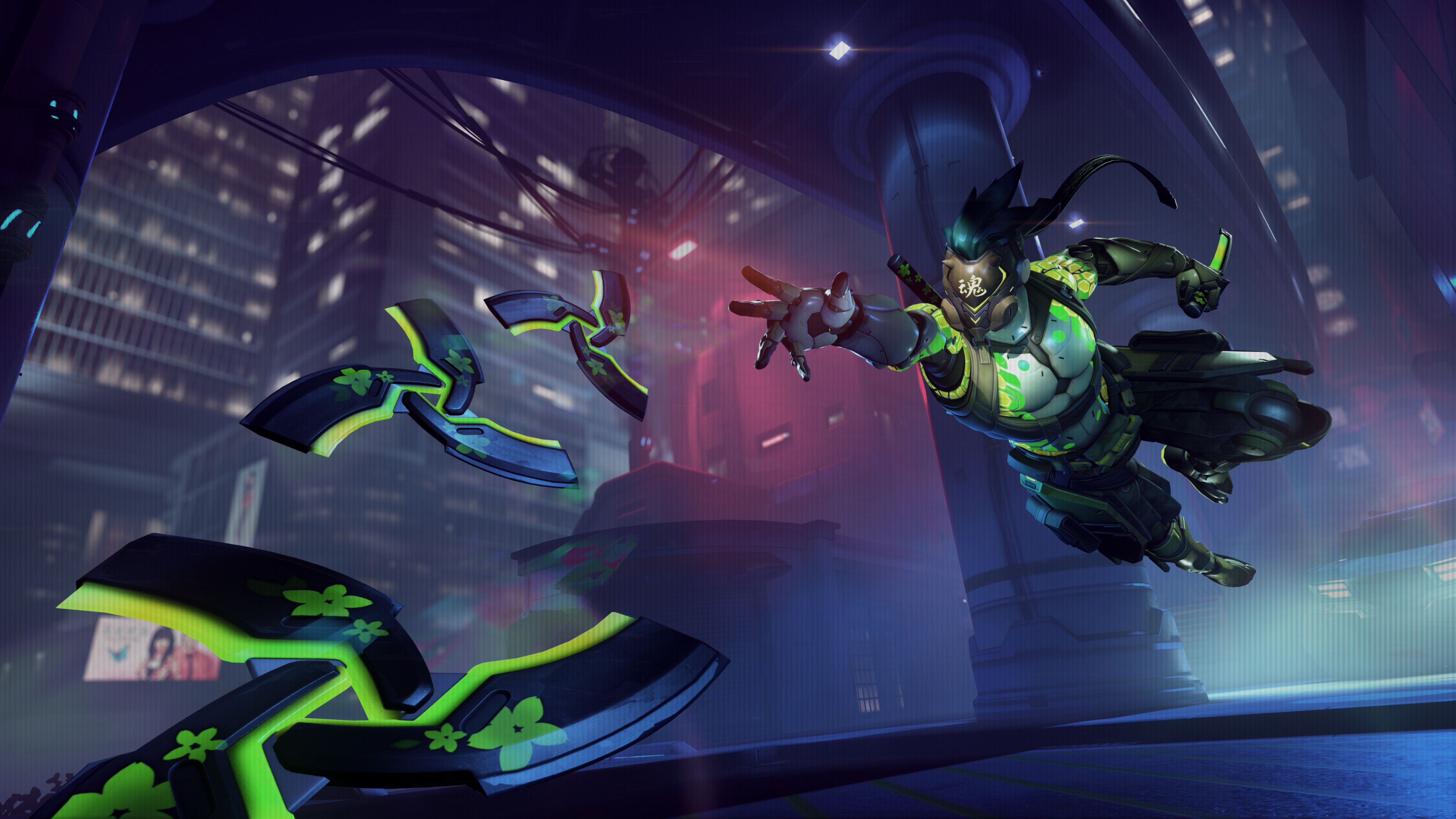 3840x2160 Cyber Demon Genji (Green)