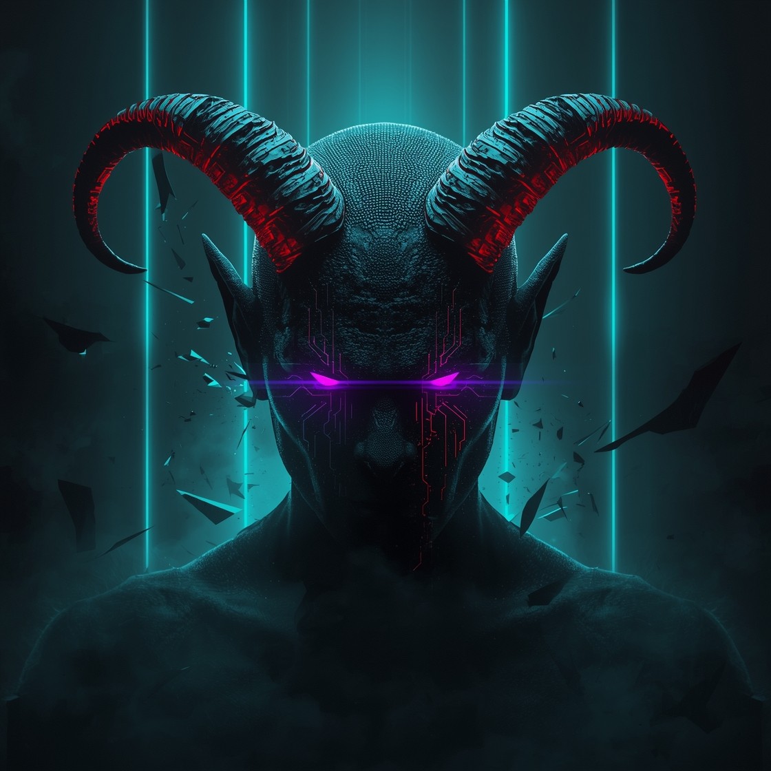 1120x1120 Free Neon Demon Rises Image, Demon, Neon