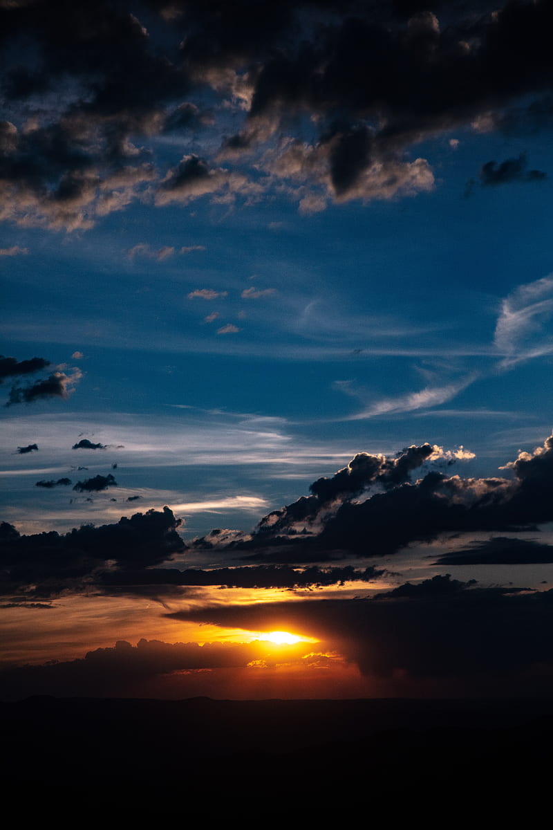 800x1200 Sunset, clouds, sun, twilight, dark, HD phone wallpaper