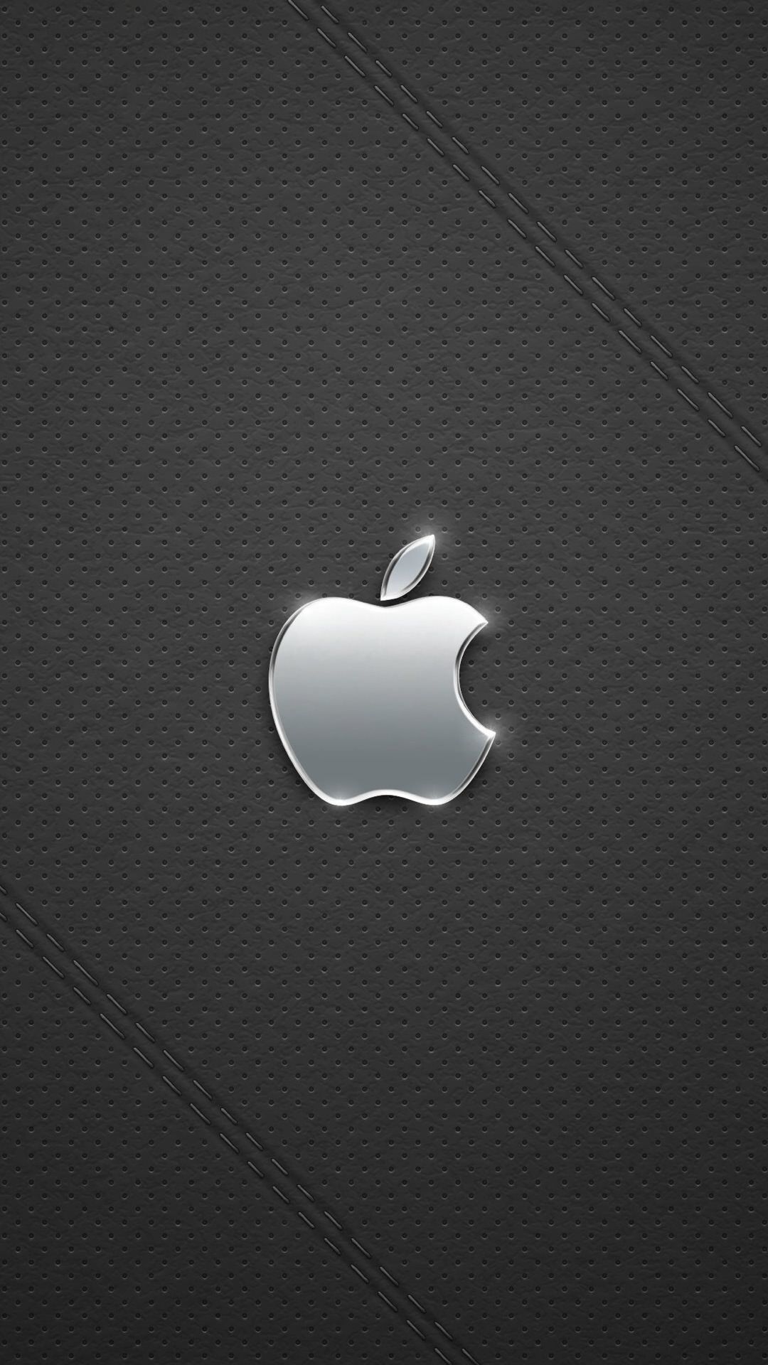 1080x1920 Shiny Steel Metallic Apple Logo Shining Leather Material Gray