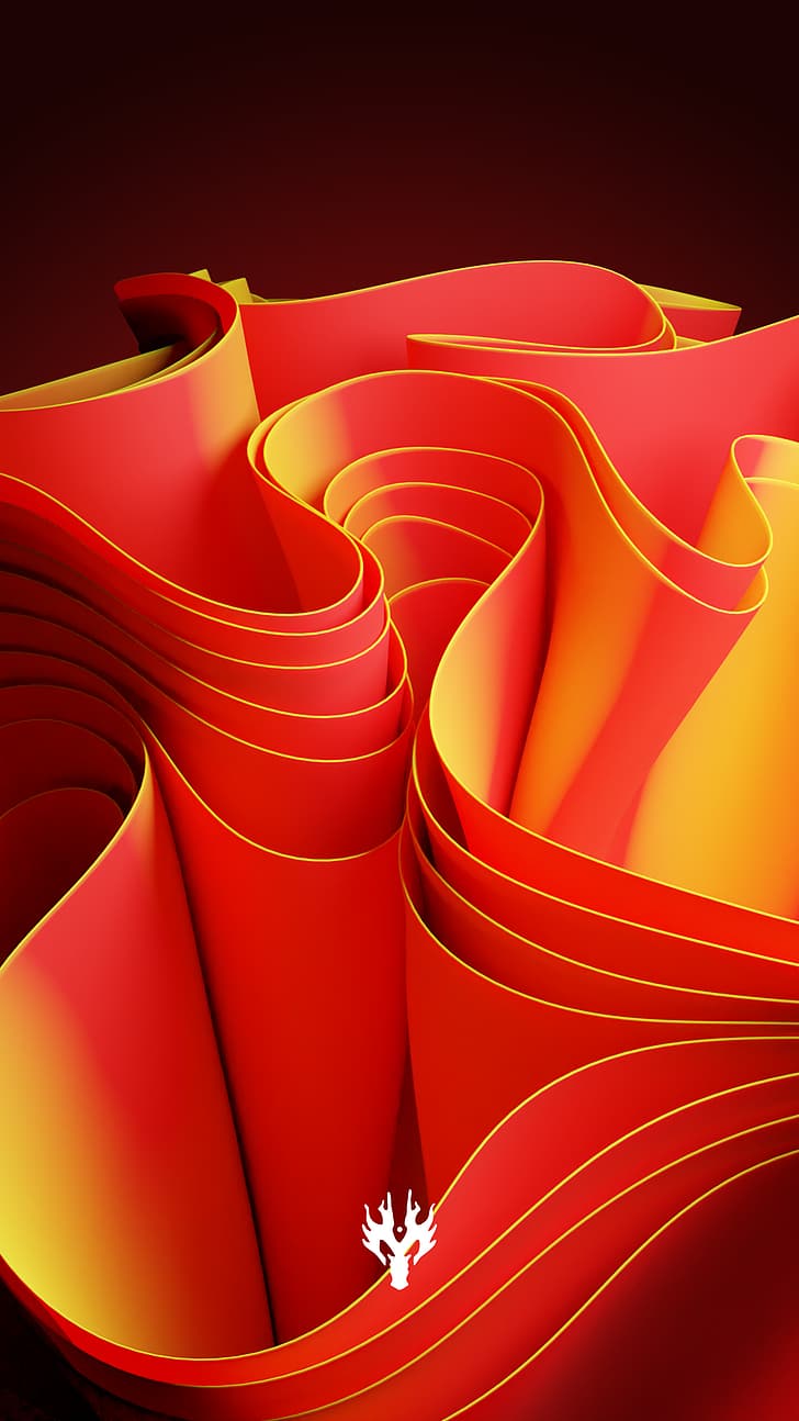 728x1294 HD wallpaper: windows 3D Abstract, red background