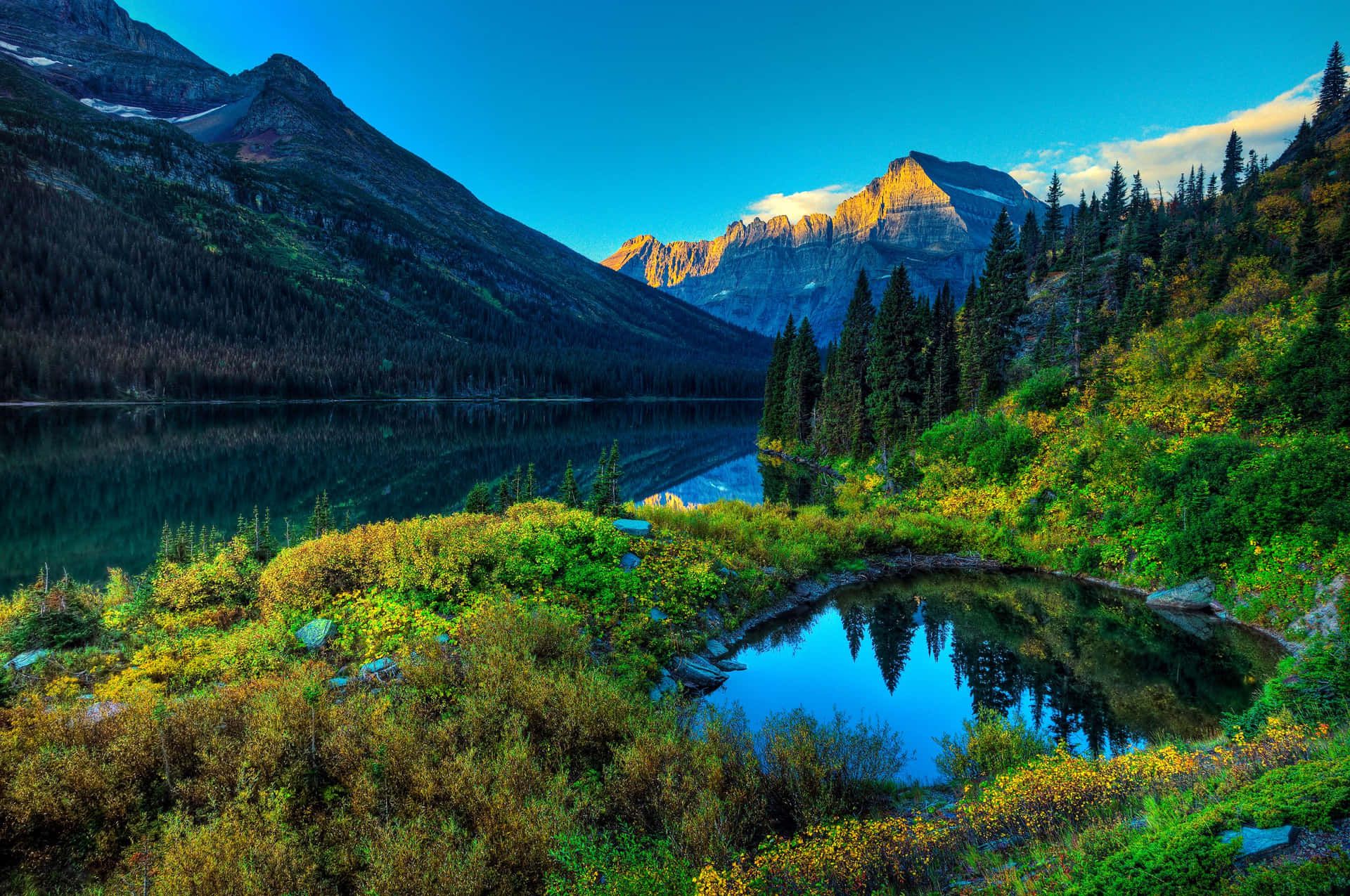 1920x1275 Download A breathtaking Spring Mountain landscape during sunrise Wallpaper