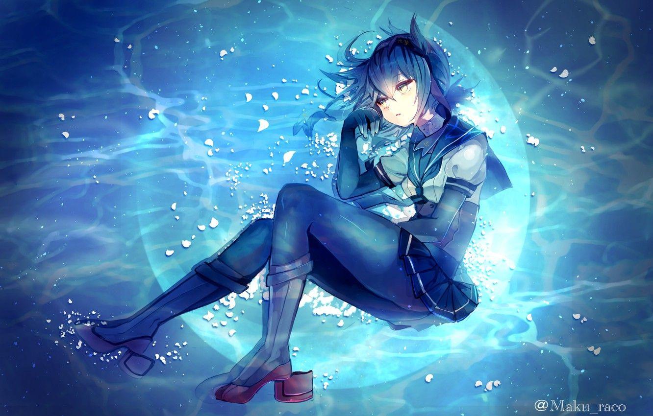 1332x850 Wallpaper water, girl, anime, art, form, schoolgirl, kantai