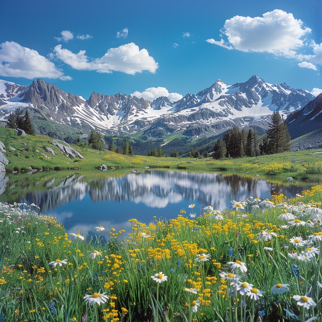 1024x1024 Free Mountain Lake Serenity Image, Lake, Serenity