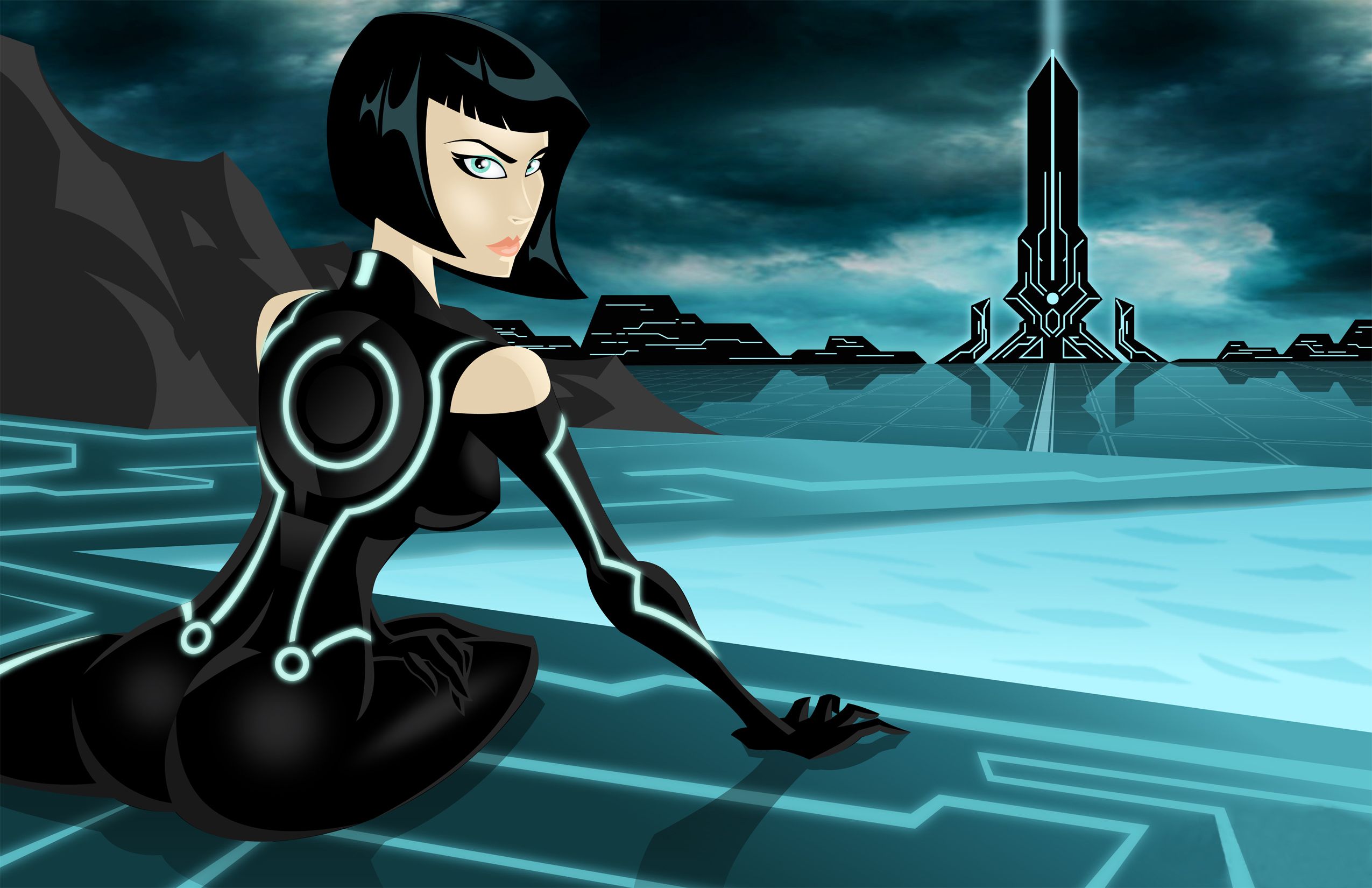 2550x1650 Wallpaper fiction, grid, TRON: Legacy, Quorra for mobile and desktop, section минимализм, resolution 2550x1650