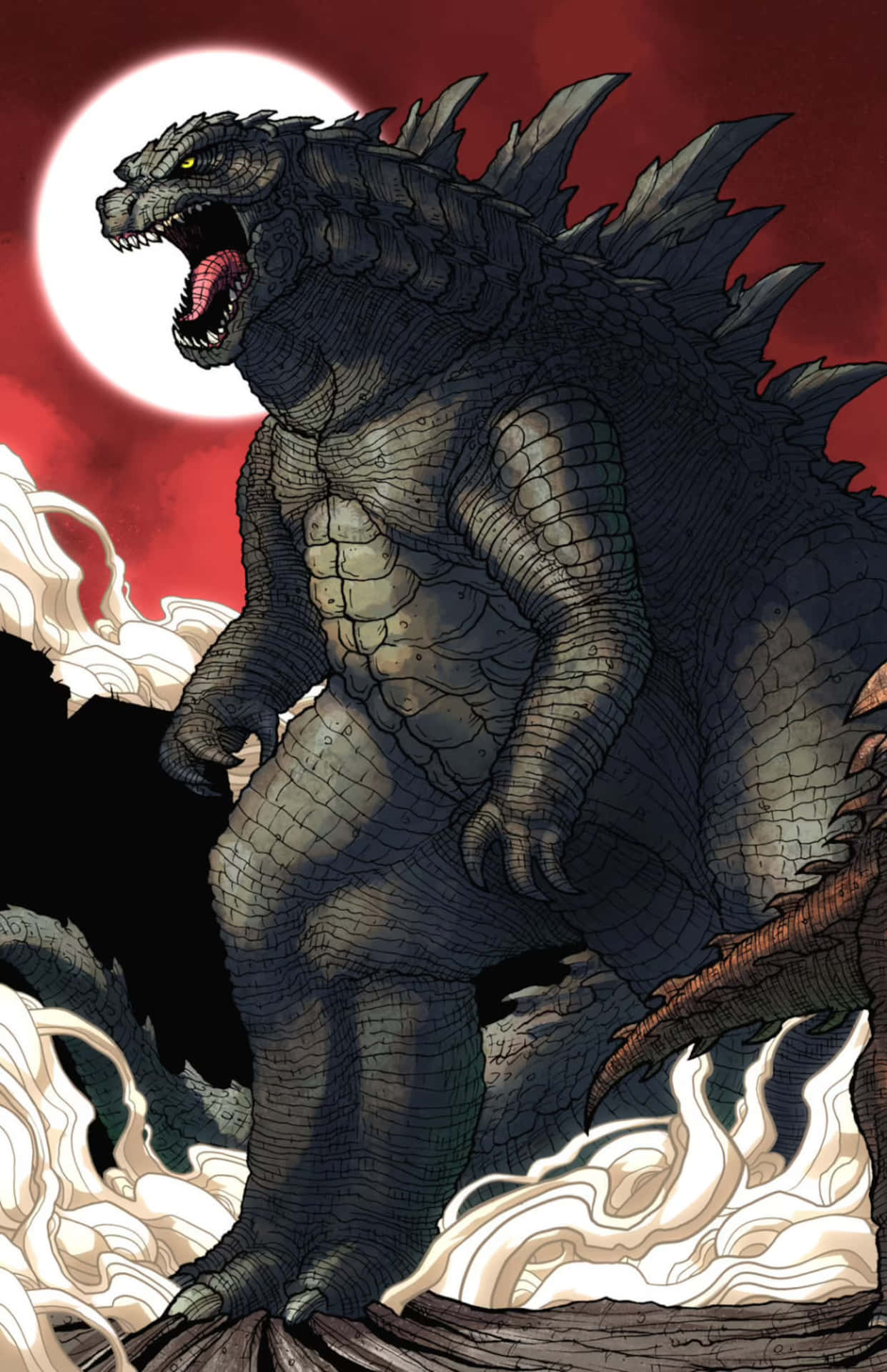 1241x1920 Download Godzilla Comic Book Art Picture