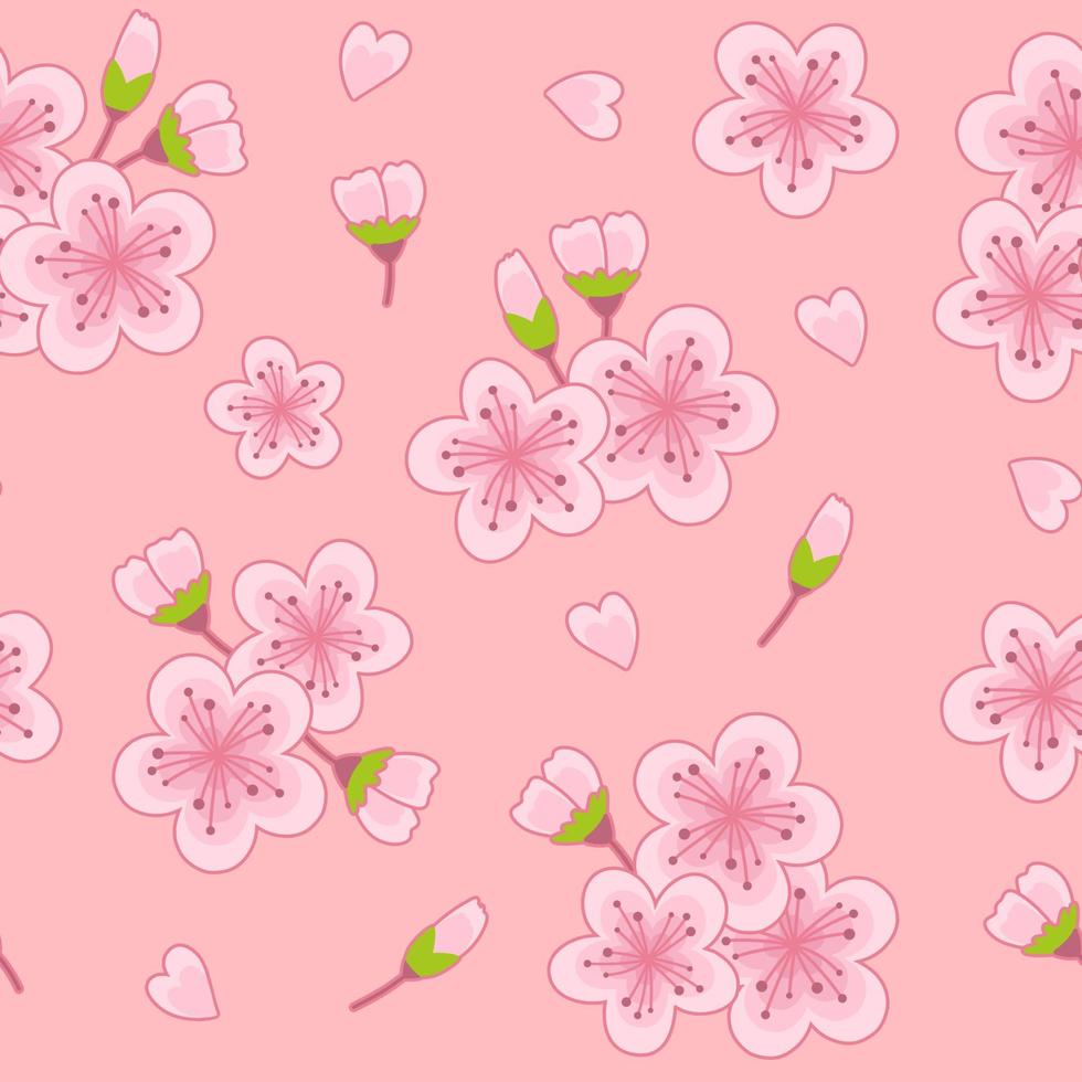 980x980 Spring Cherry Blossom Pattern Background