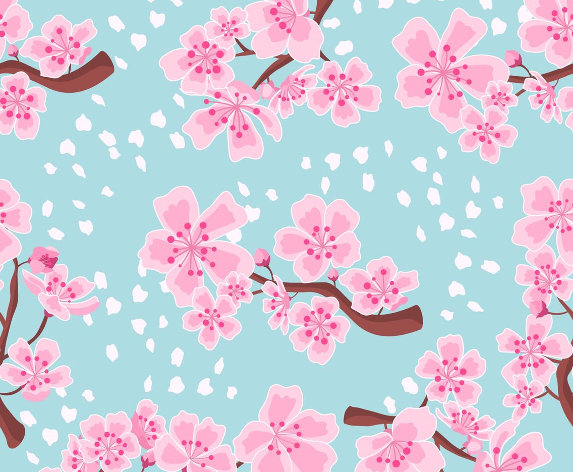 1136x936 Cherry Blossom Seamless Pattern