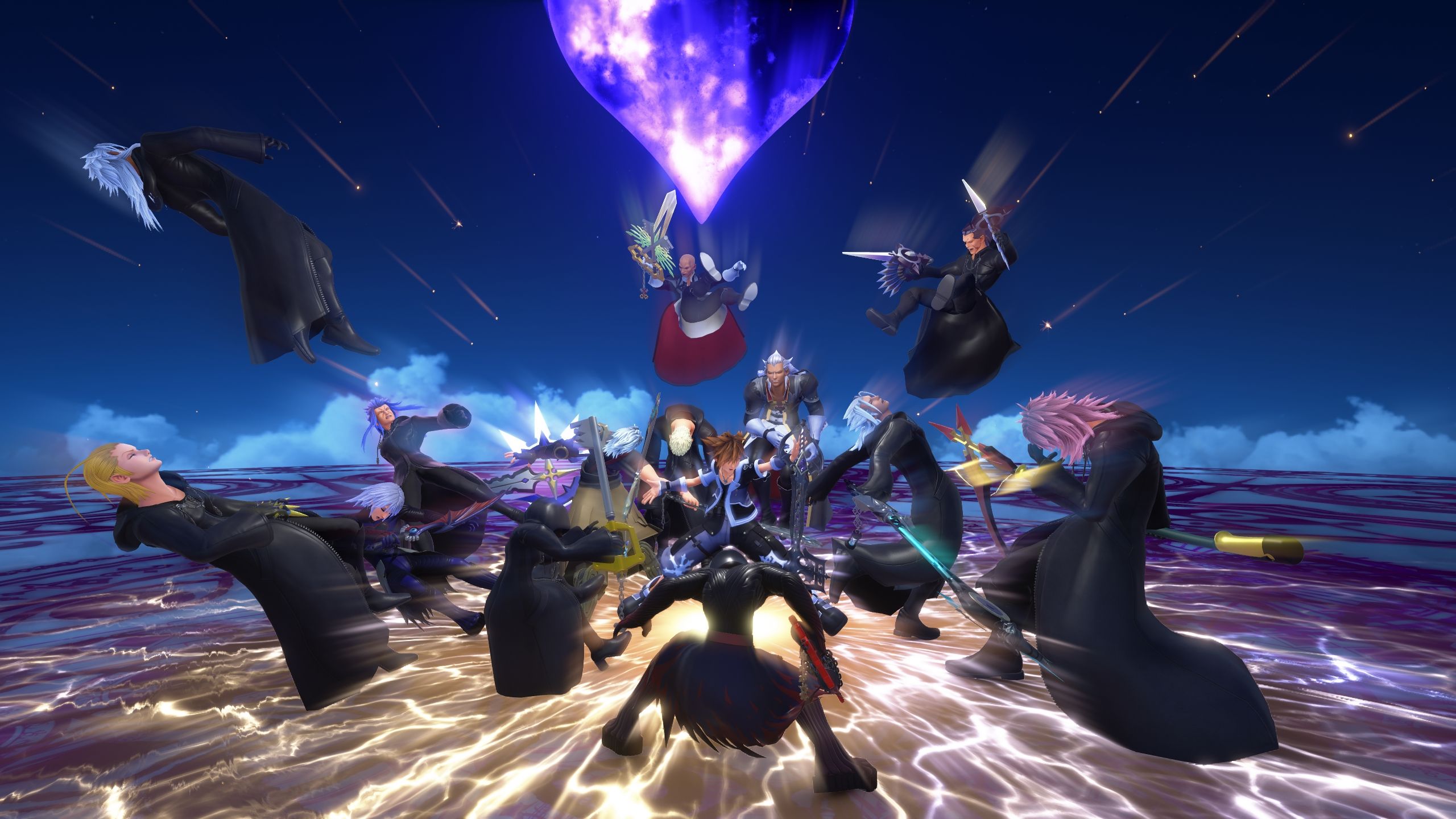 2560x1440 Sora vs all Organization XIII members at once (single handedly beating them all)